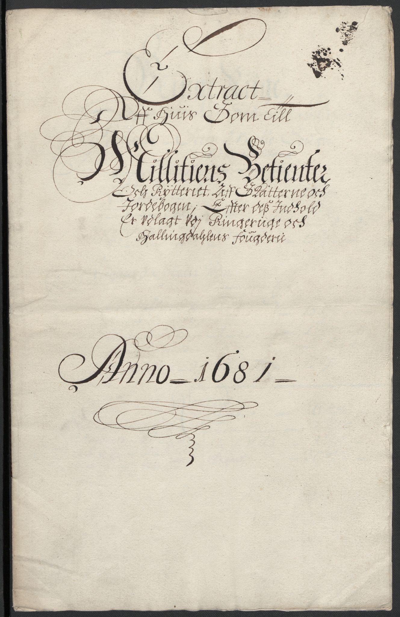 Rentekammeret inntil 1814, Reviderte regnskaper, Fogderegnskap, RA/EA-4092/R21/L1445: Fogderegnskap Ringerike og Hallingdal, 1681-1689, p. 208