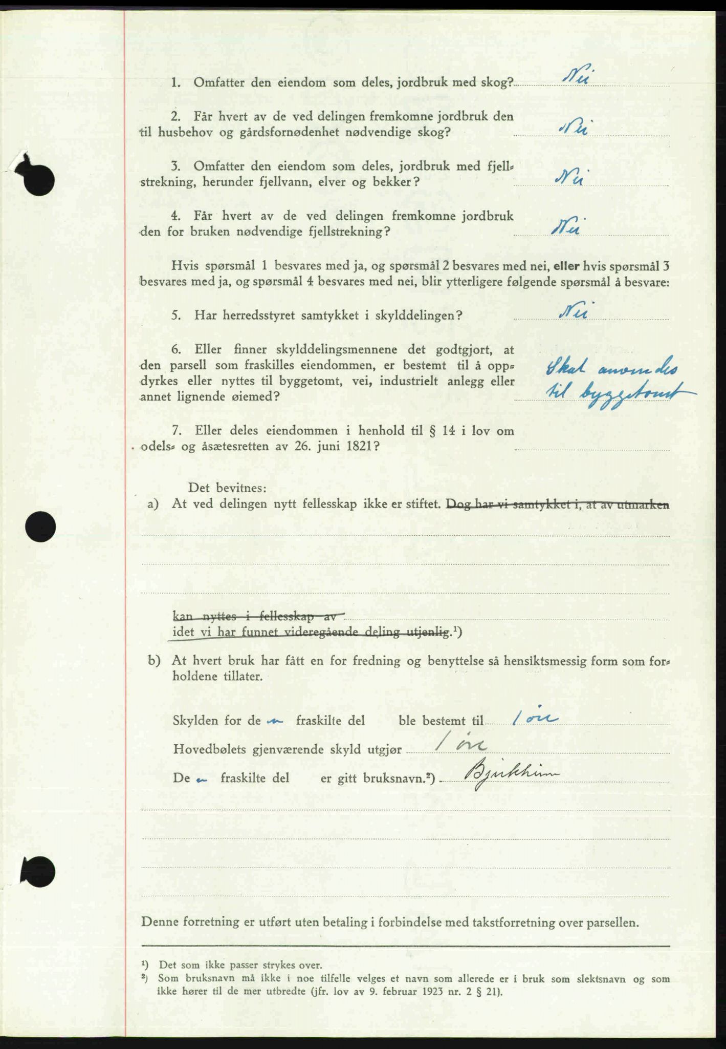 Toten tingrett, SAH/TING-006/H/Hb/Hbc/L0020: Mortgage book no. Hbc-20, 1948-1948, Diary no: : 3010/1948