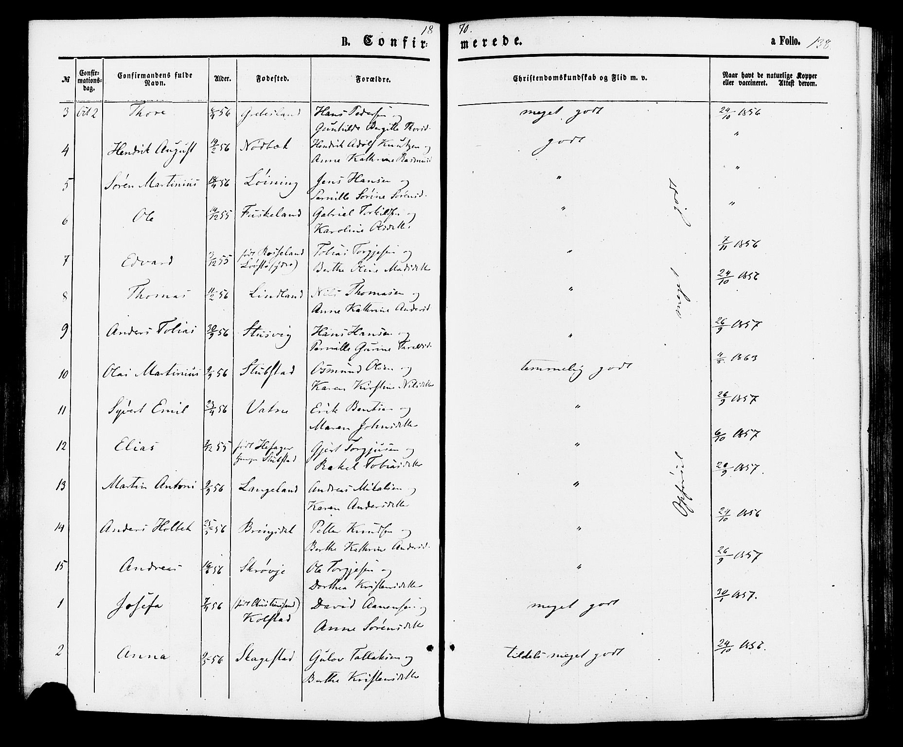 Holum sokneprestkontor, AV/SAK-1111-0022/F/Fa/Faa/L0006: Parish register (official) no. A 6, 1865-1883, p. 138