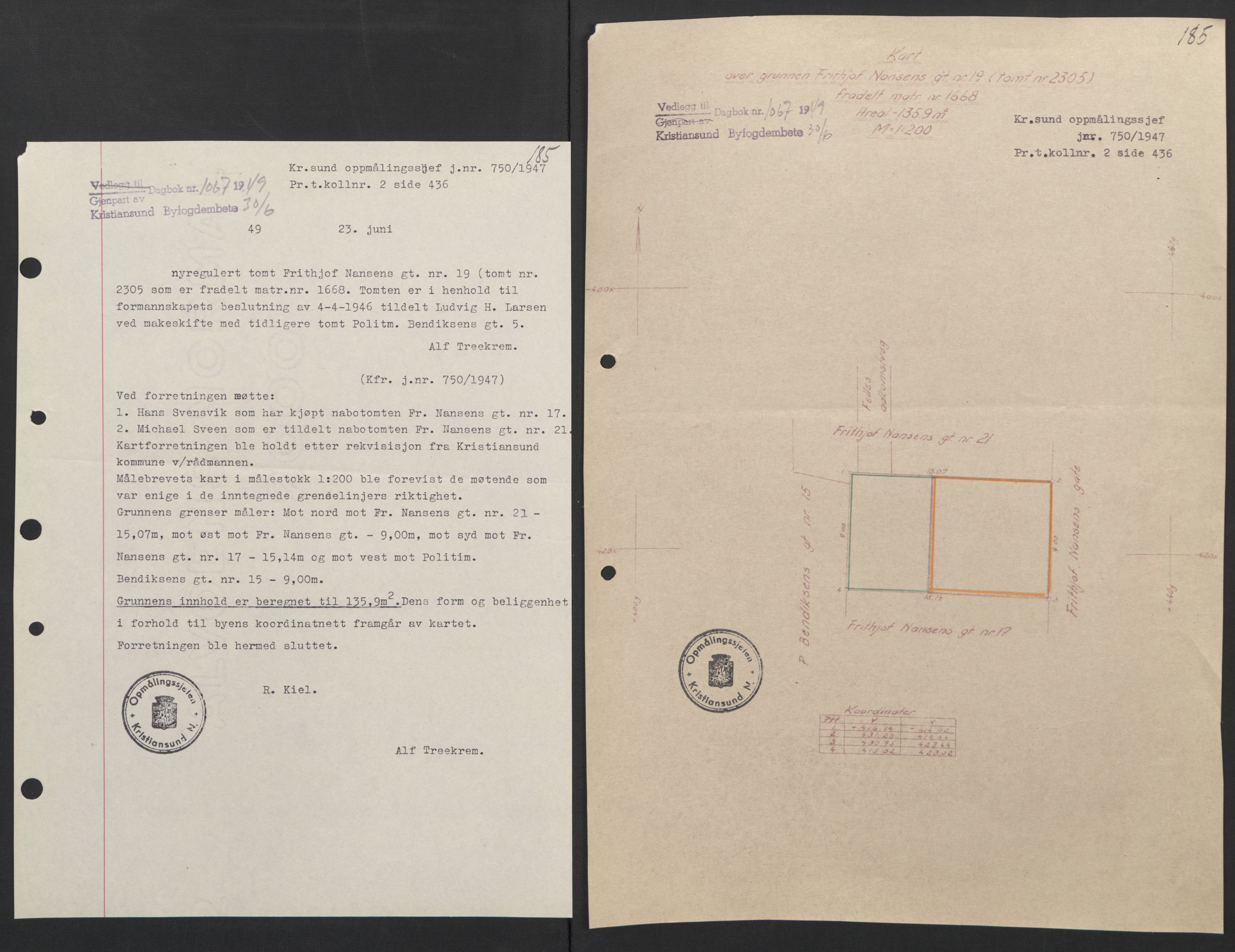 Kristiansund byfogd, AV/SAT-A-4587/A/27: Mortgage book no. 42, 1947-1950, Diary no: : 1067/1949