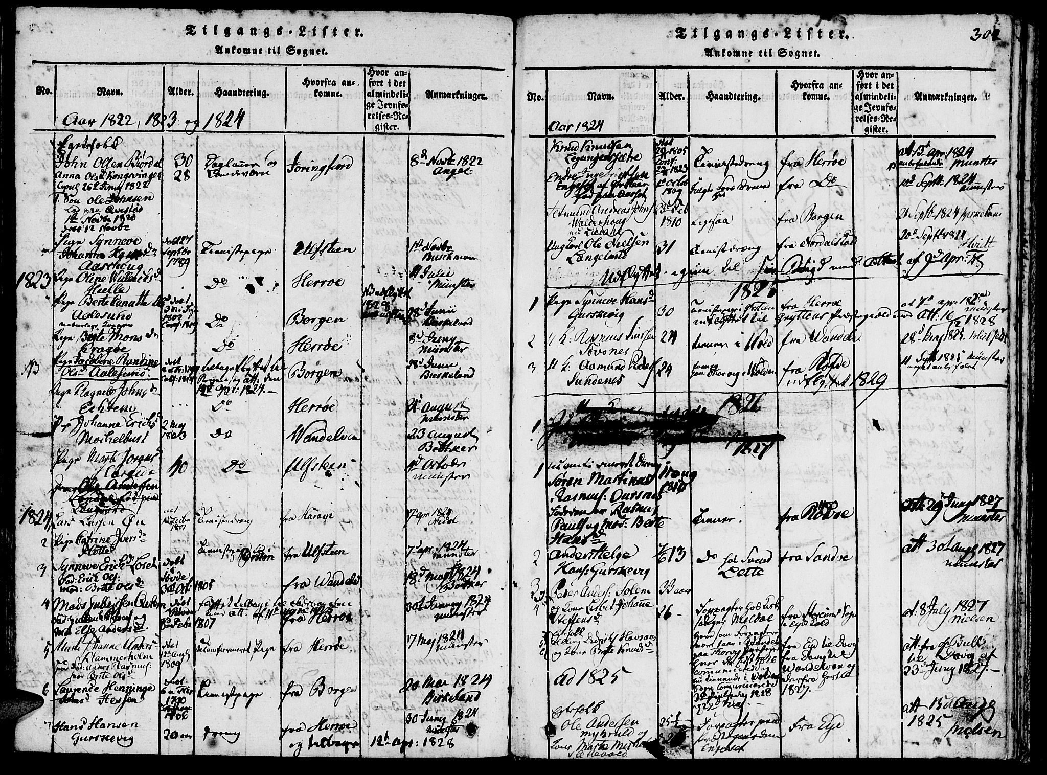 Ministerialprotokoller, klokkerbøker og fødselsregistre - Møre og Romsdal, AV/SAT-A-1454/511/L0138: Parish register (official) no. 511A05, 1817-1832, p. 302