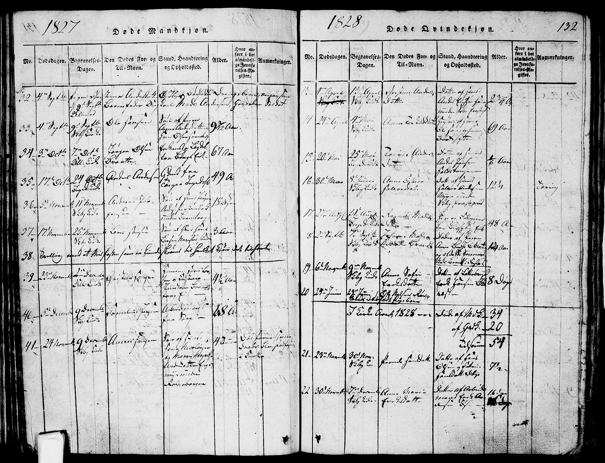 Skjeberg prestekontor Kirkebøker, AV/SAO-A-10923/G/Ga/L0001: Parish register (copy) no. I 1, 1815-1830, p. 132