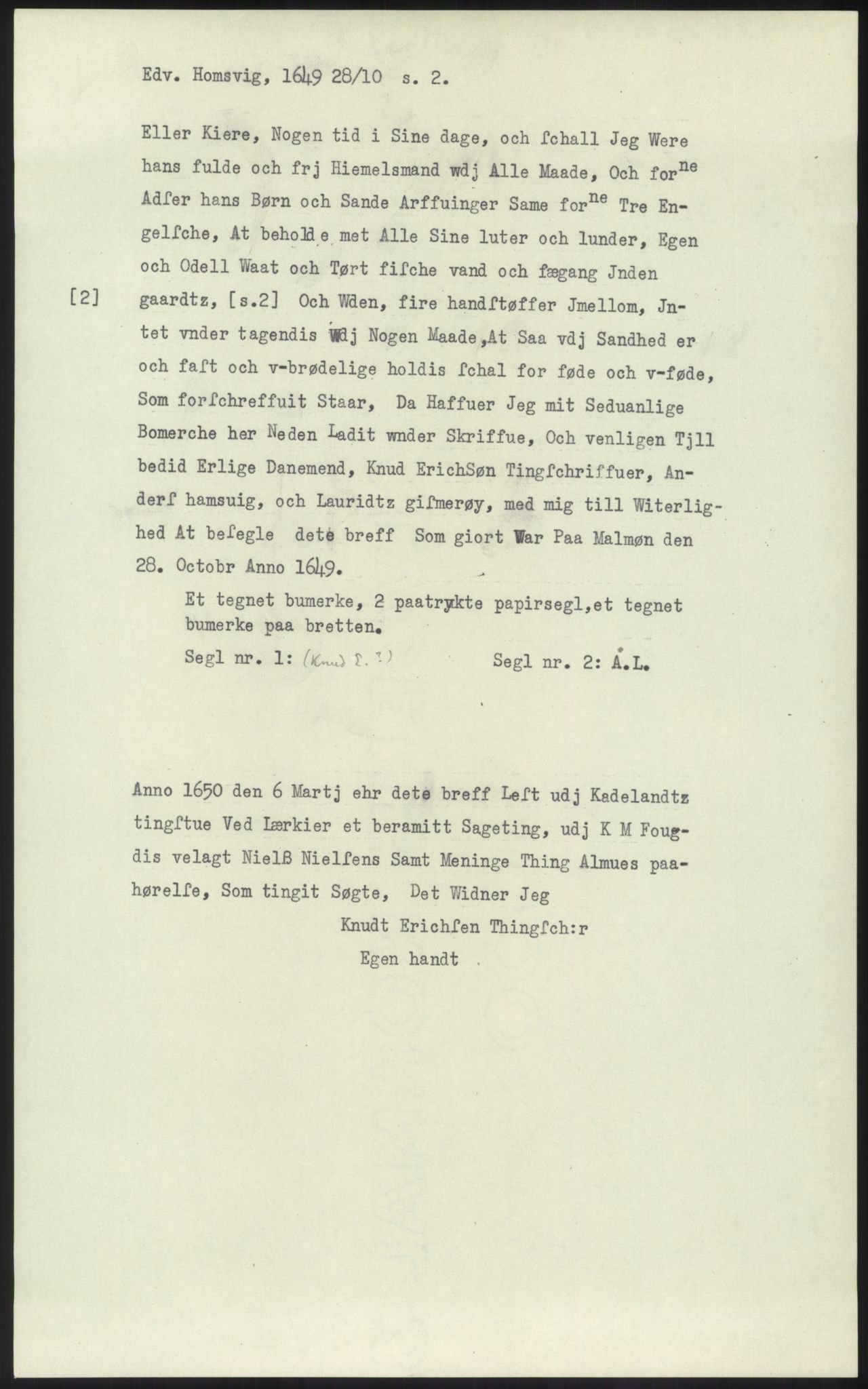 Samlinger til kildeutgivelse, Diplomavskriftsamlingen, AV/RA-EA-4053/H/Ha, p. 1654