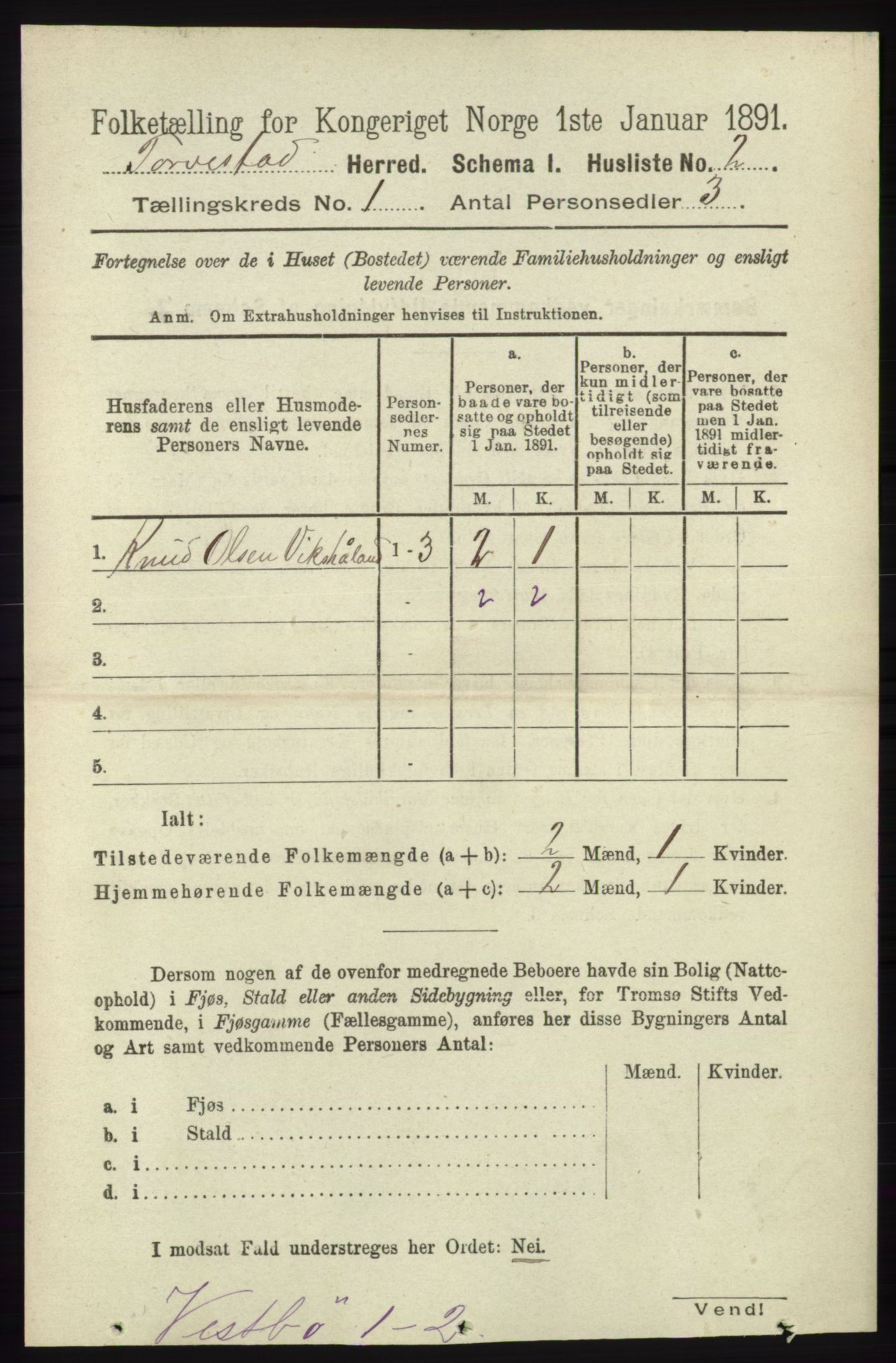 RA, 1891 census for 1152 Torvastad, 1891, p. 19