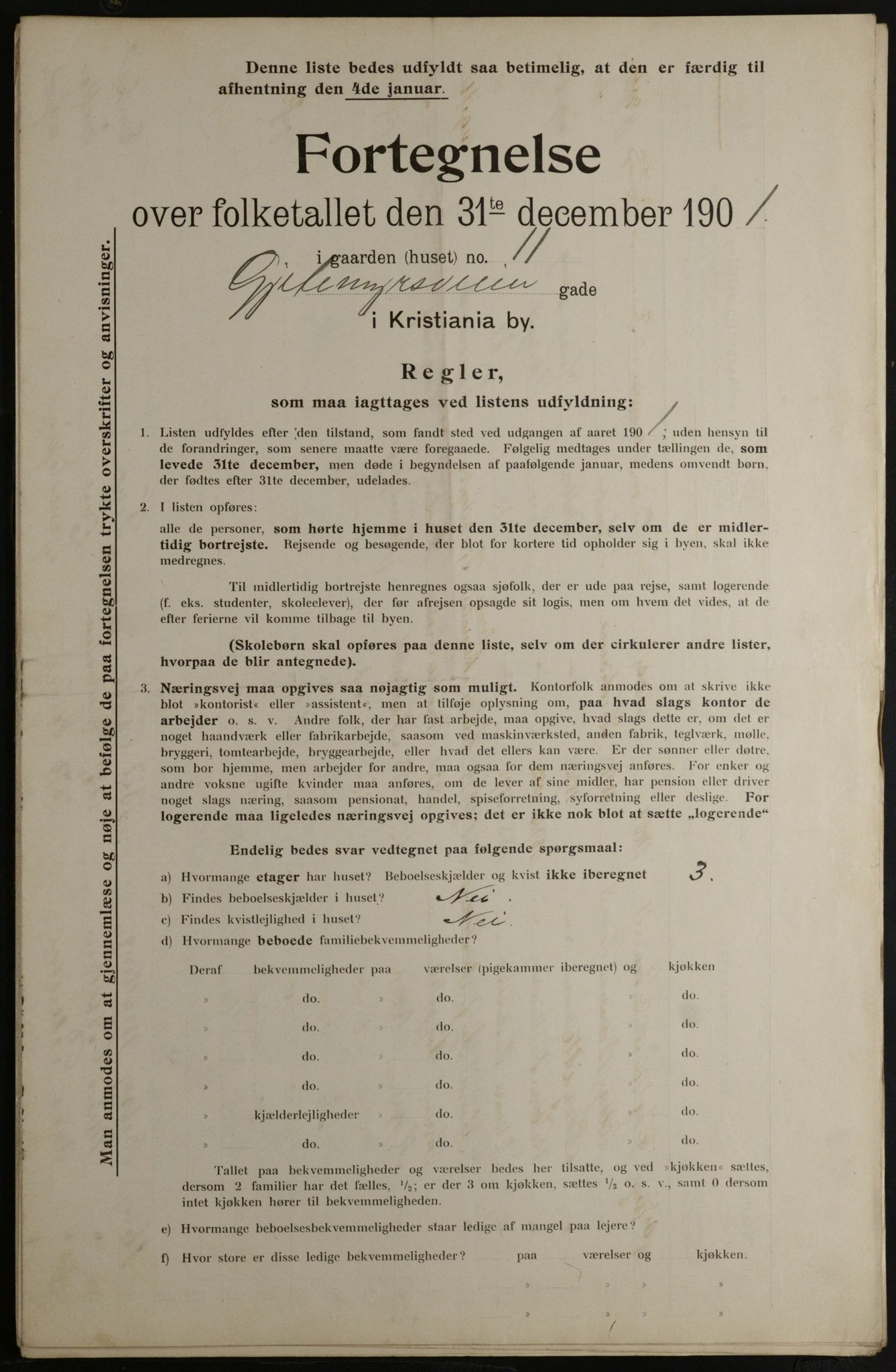 OBA, Municipal Census 1901 for Kristiania, 1901, p. 4602