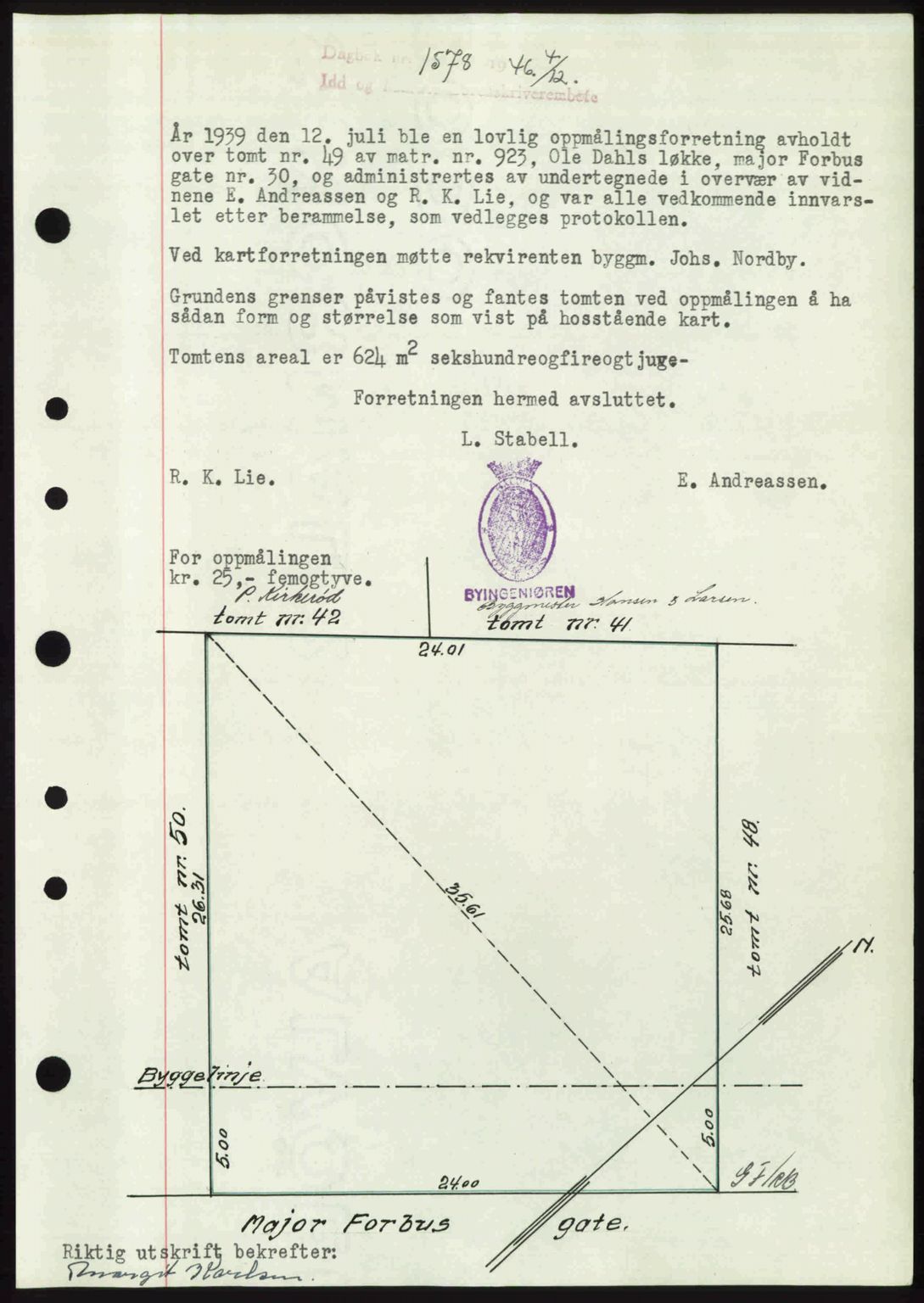Idd og Marker sorenskriveri, SAO/A-10283/G/Gb/Gbb/L0009: Mortgage book no. A9, 1946-1947, Diary no: : 1578/1946