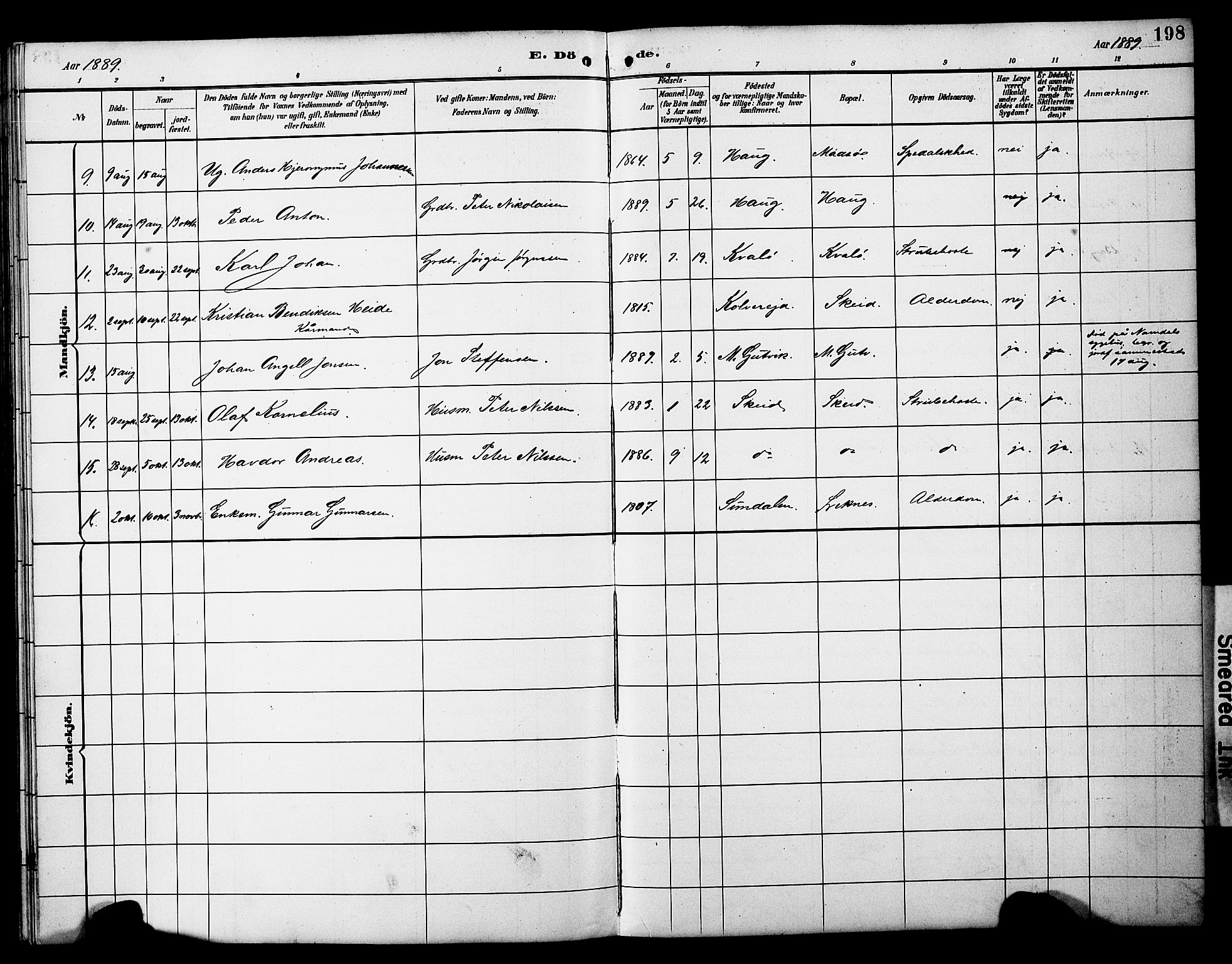 Ministerialprotokoller, klokkerbøker og fødselsregistre - Nord-Trøndelag, AV/SAT-A-1458/788/L0701: Parish register (copy) no. 788C01, 1888-1913, p. 198