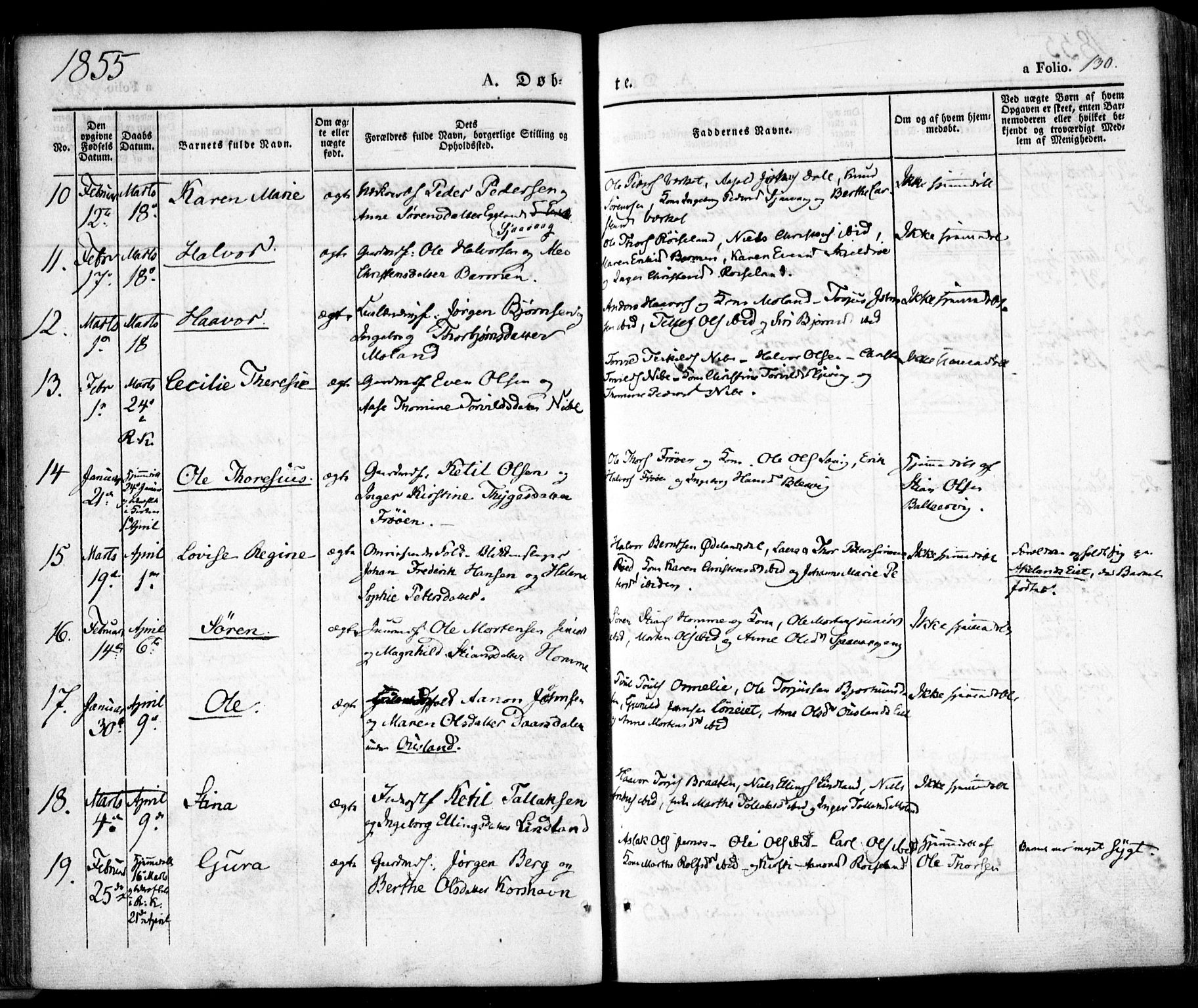 Søndeled sokneprestkontor, SAK/1111-0038/F/Fa/L0002: Parish register (official) no. A 2, 1839-1860, p. 130