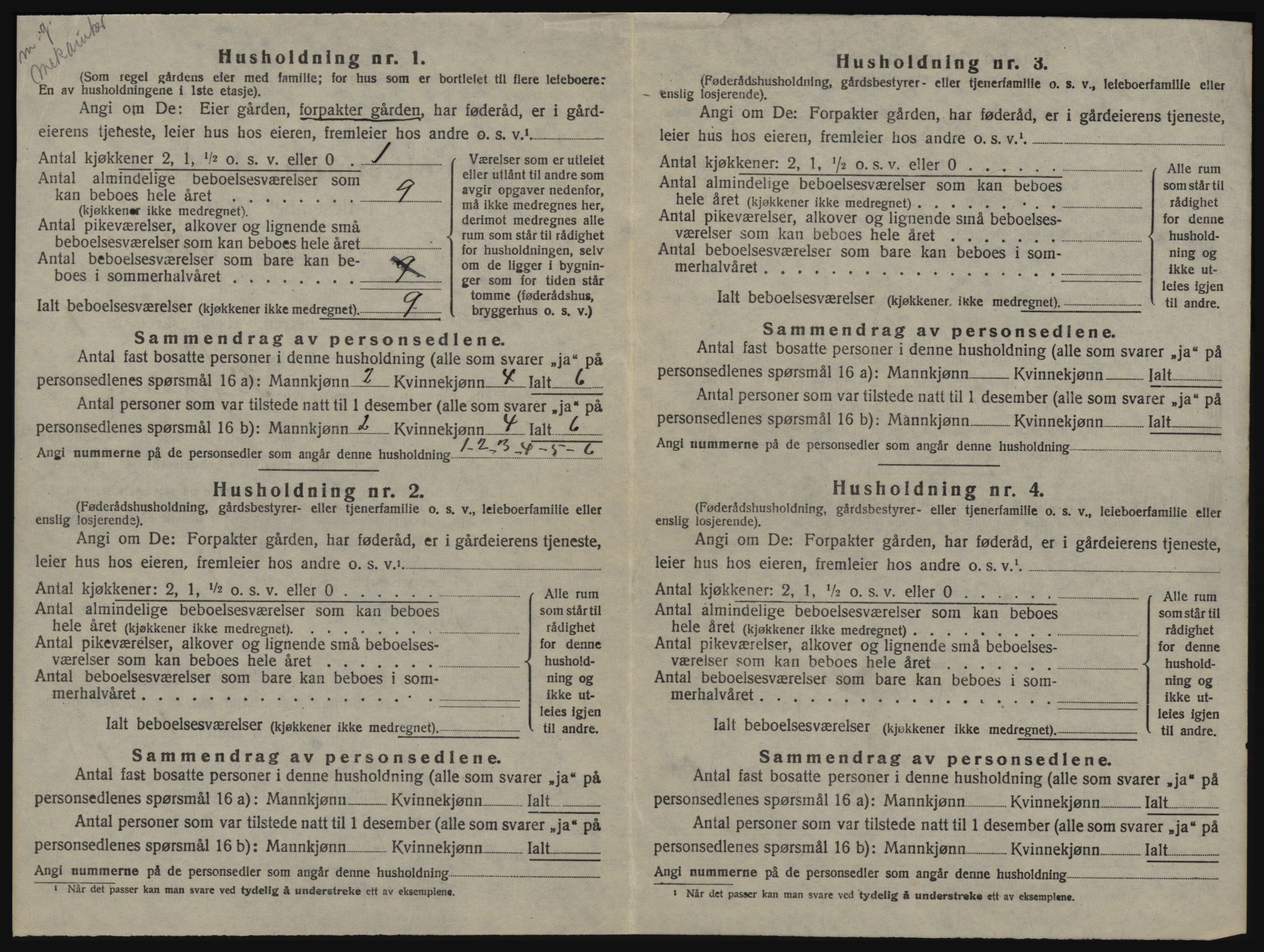 SAT, 1920 census for Orkanger, 1920, p. 604