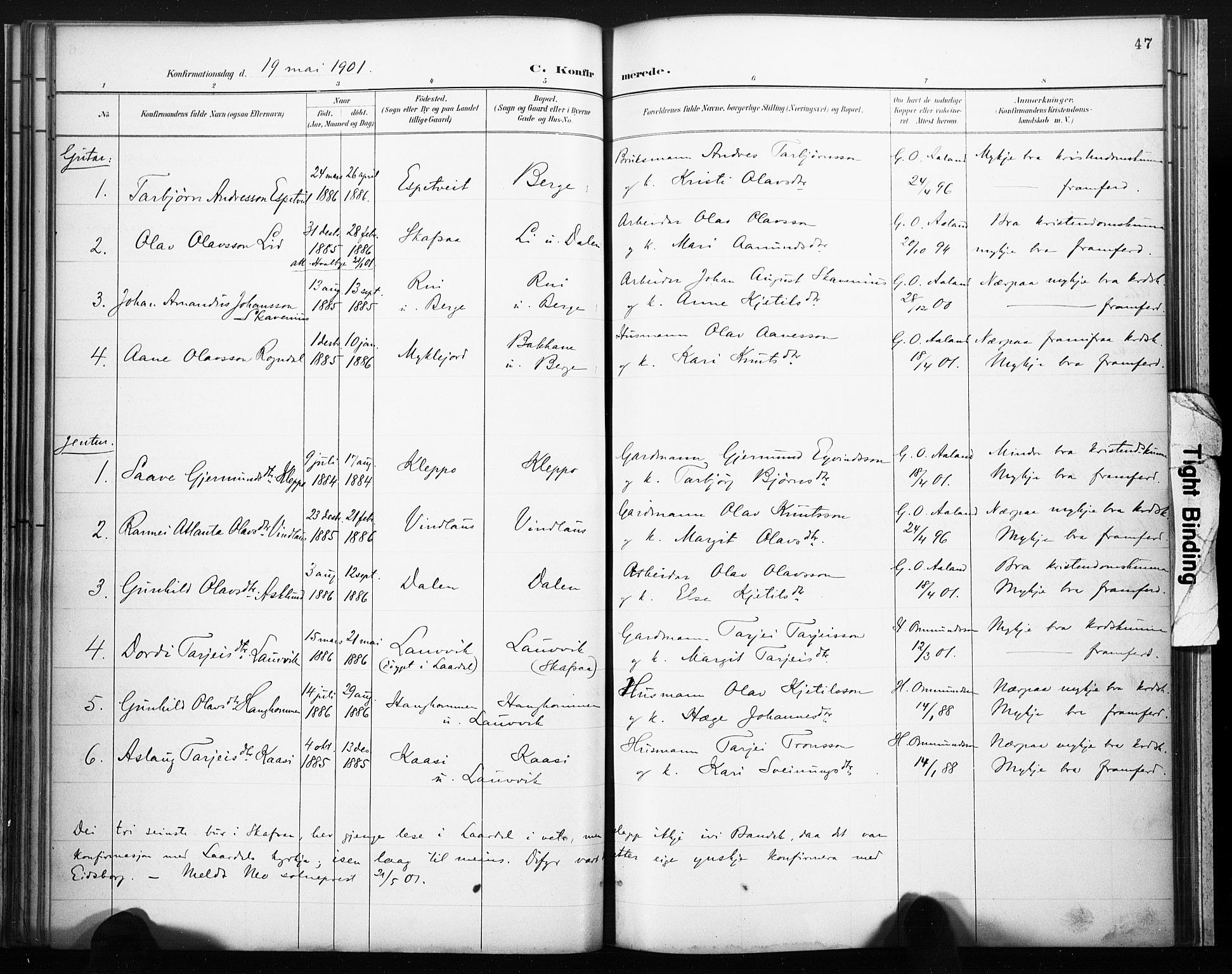 Lårdal kirkebøker, SAKO/A-284/F/Fb/L0002: Parish register (official) no. II 2, 1887-1918, p. 47