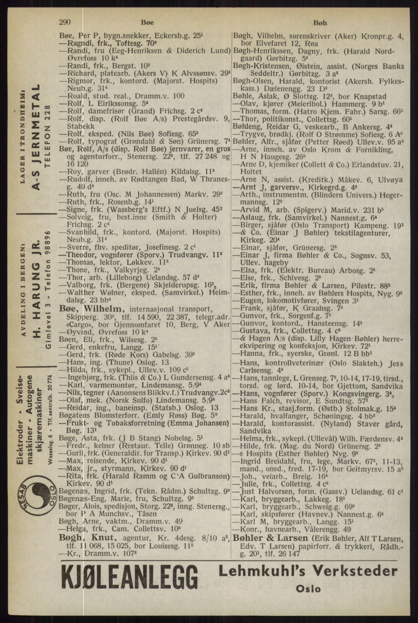Kristiania/Oslo adressebok, PUBL/-, 1944, p. 290