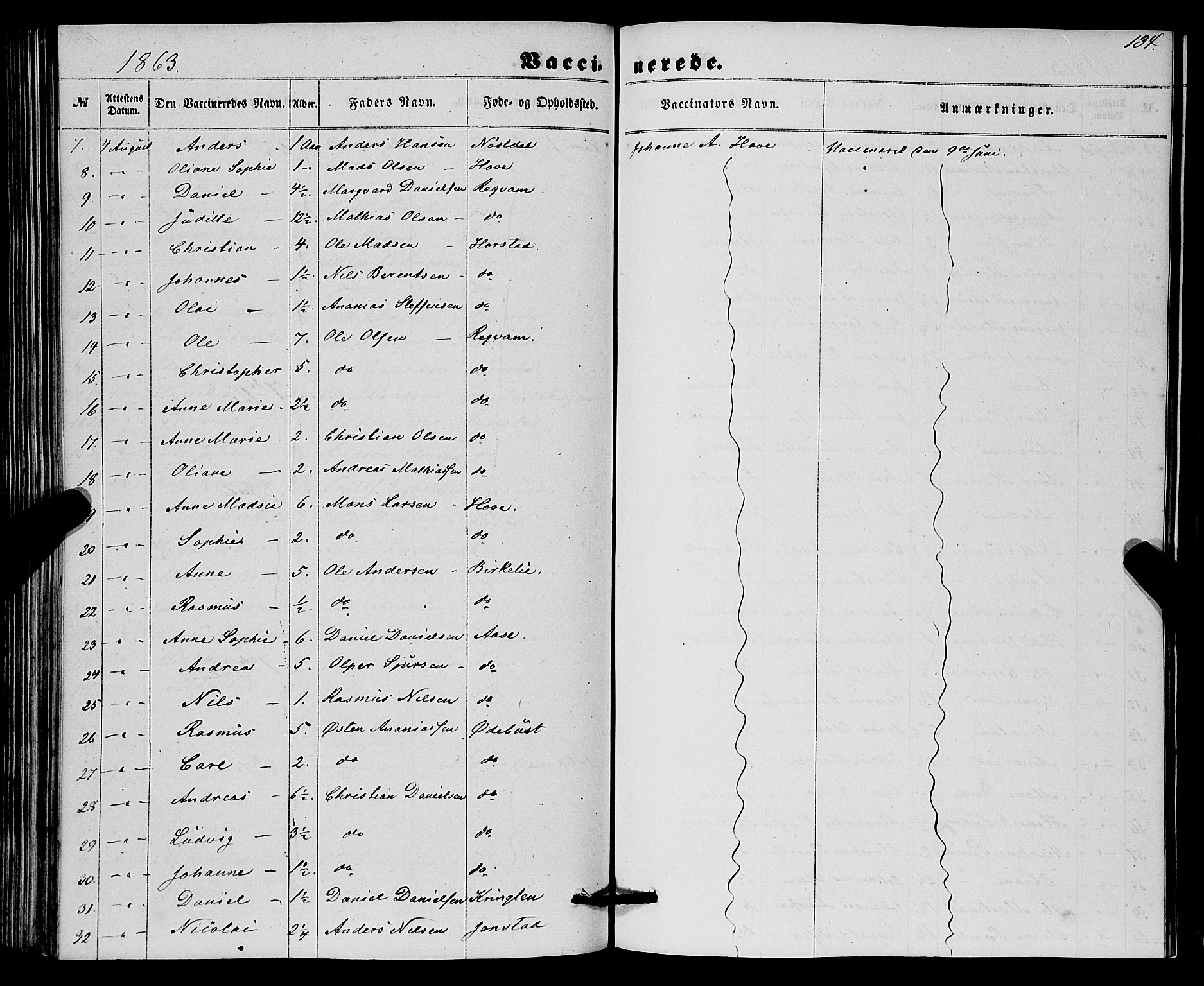Førde sokneprestembete, SAB/A-79901/H/Haa/Haaa/L0010: Parish register (official) no. A 10, 1861-1876, p. 134