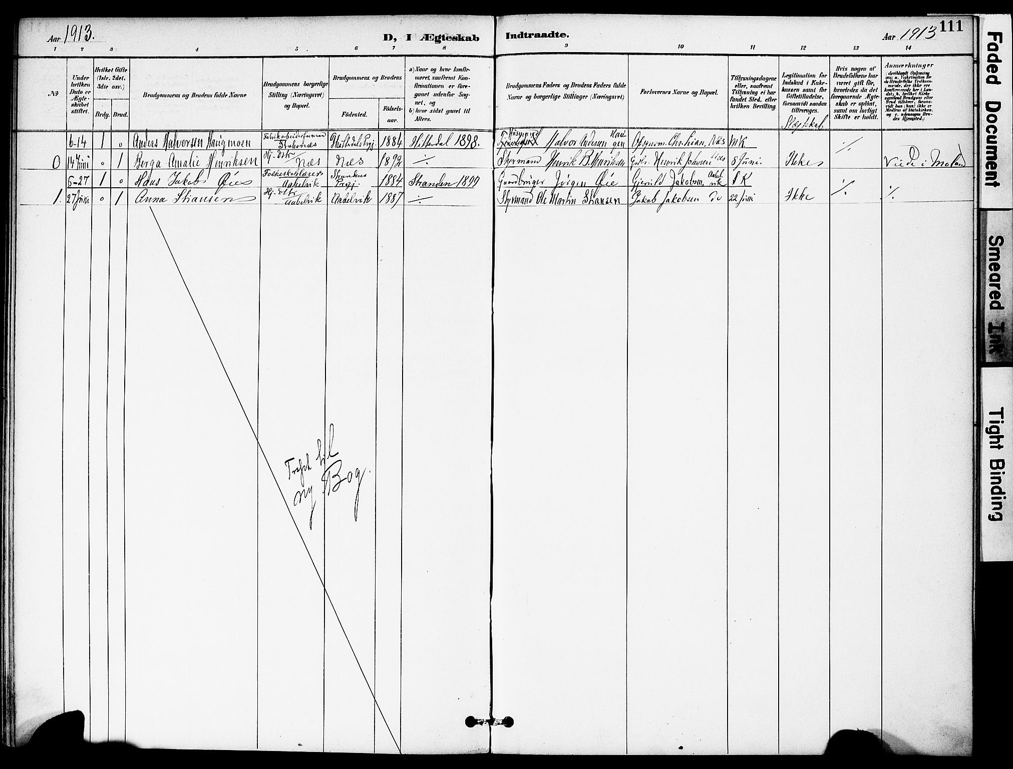 Austre Moland sokneprestkontor, AV/SAK-1111-0001/F/Fa/Fab/L0002: Parish register (official) no. A 2, 1894-1919, p. 111