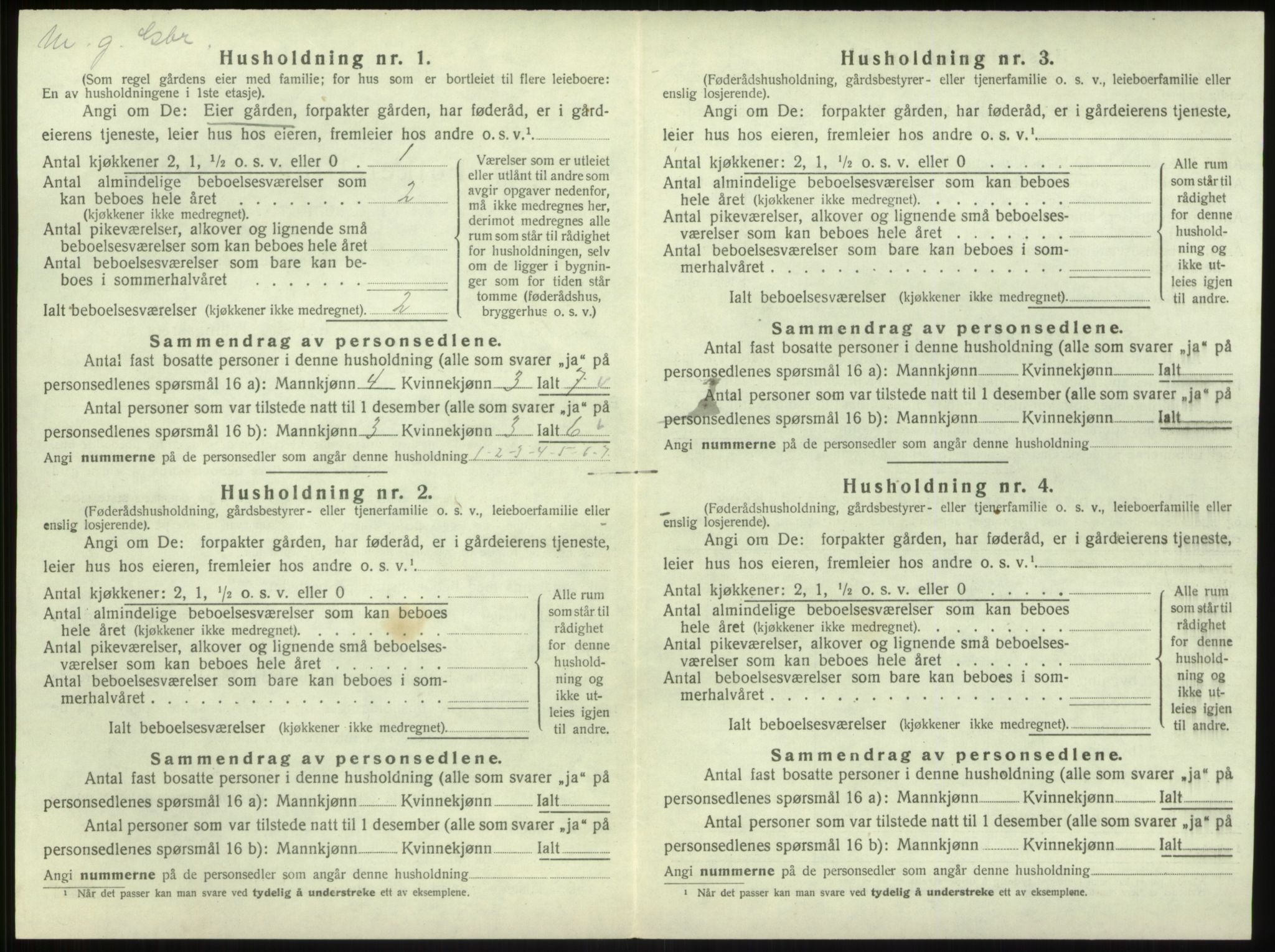 SAB, 1920 census for Hyllestad, 1920, p. 200