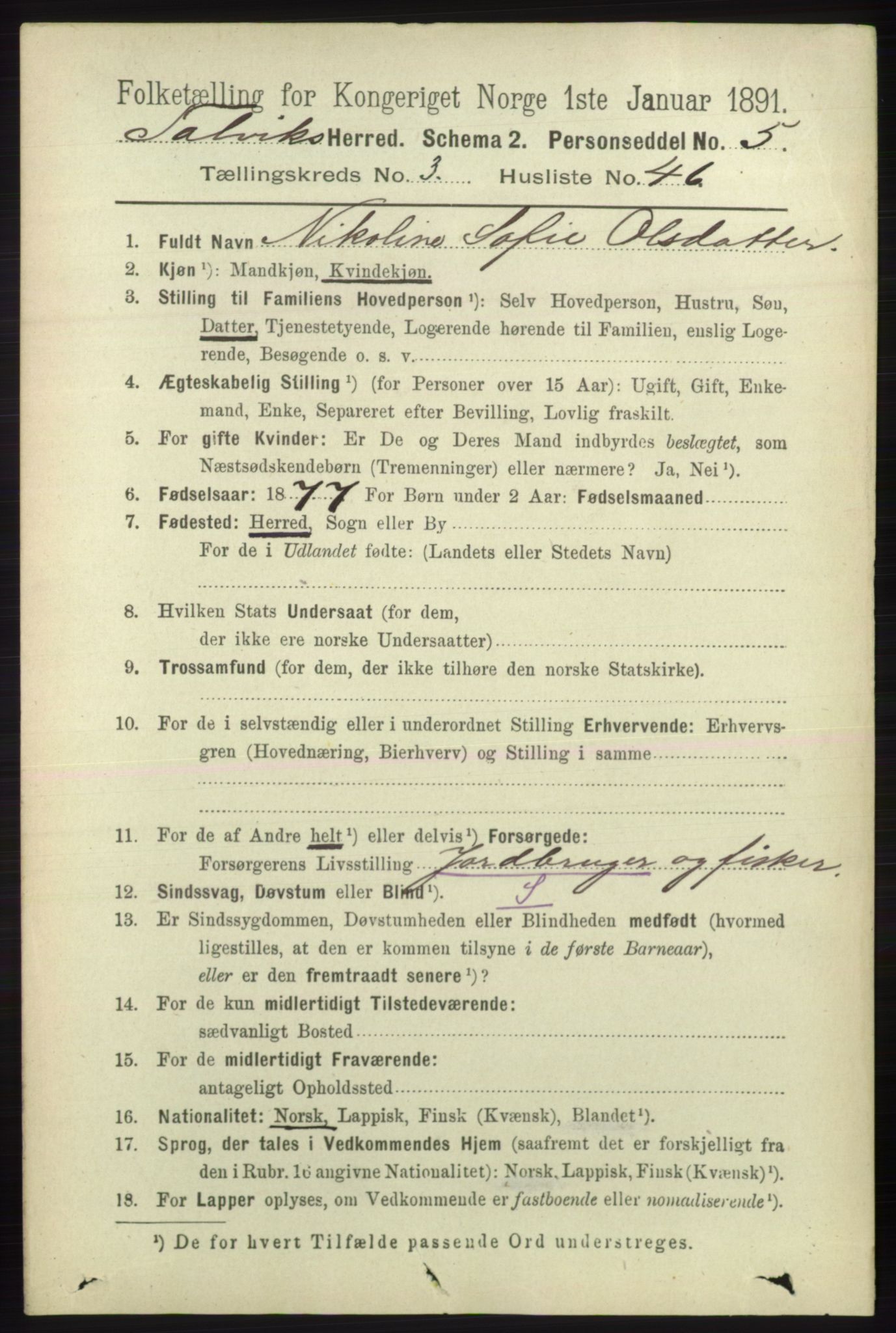 RA, 1891 census for 2013 Talvik, 1891, p. 1027