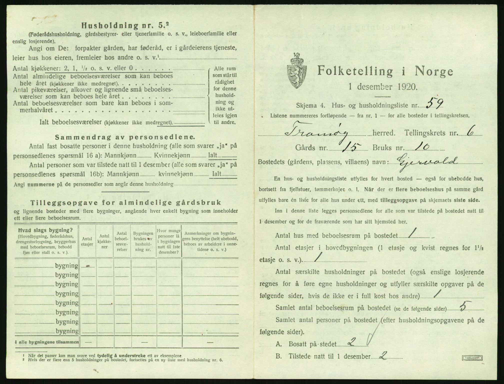 SAK, 1920 census for Tromøy, 1920, p. 781