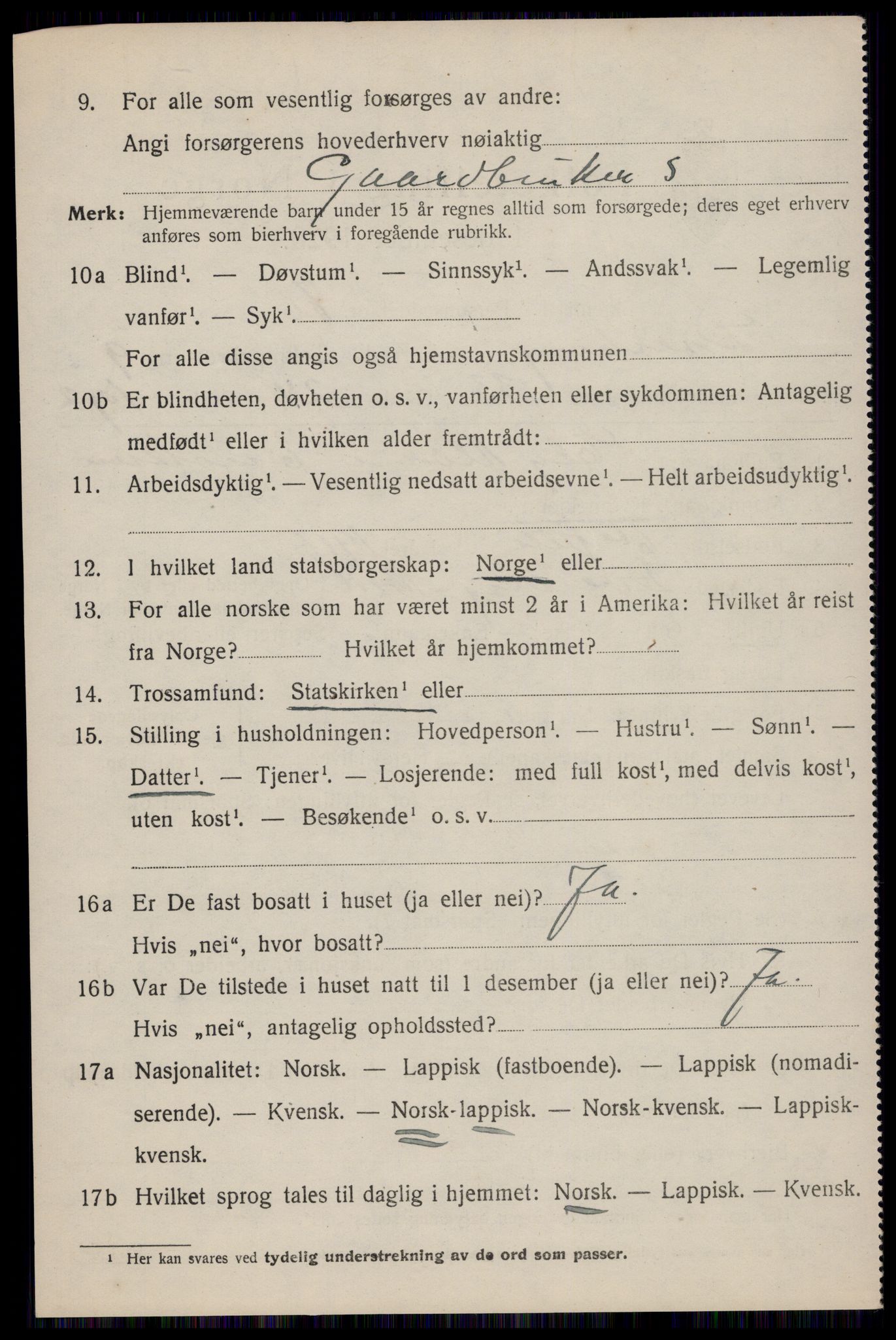 SAT, 1920 census for Dverberg, 1920, p. 8285