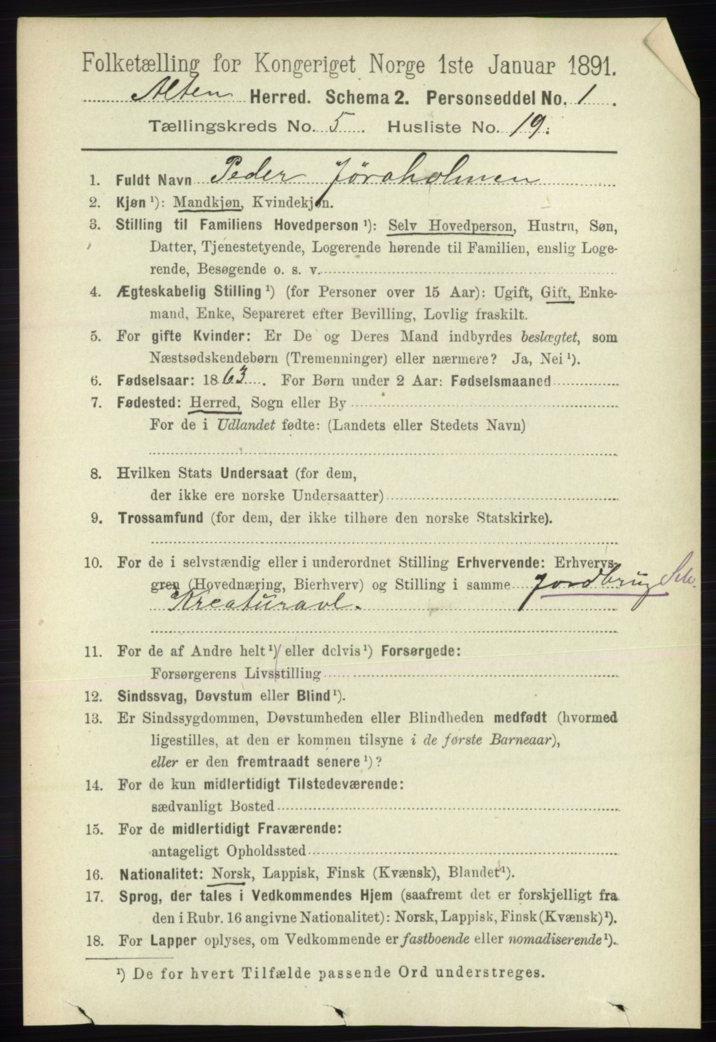 RA, 1891 census for 2012 Alta, 1891, p. 1749