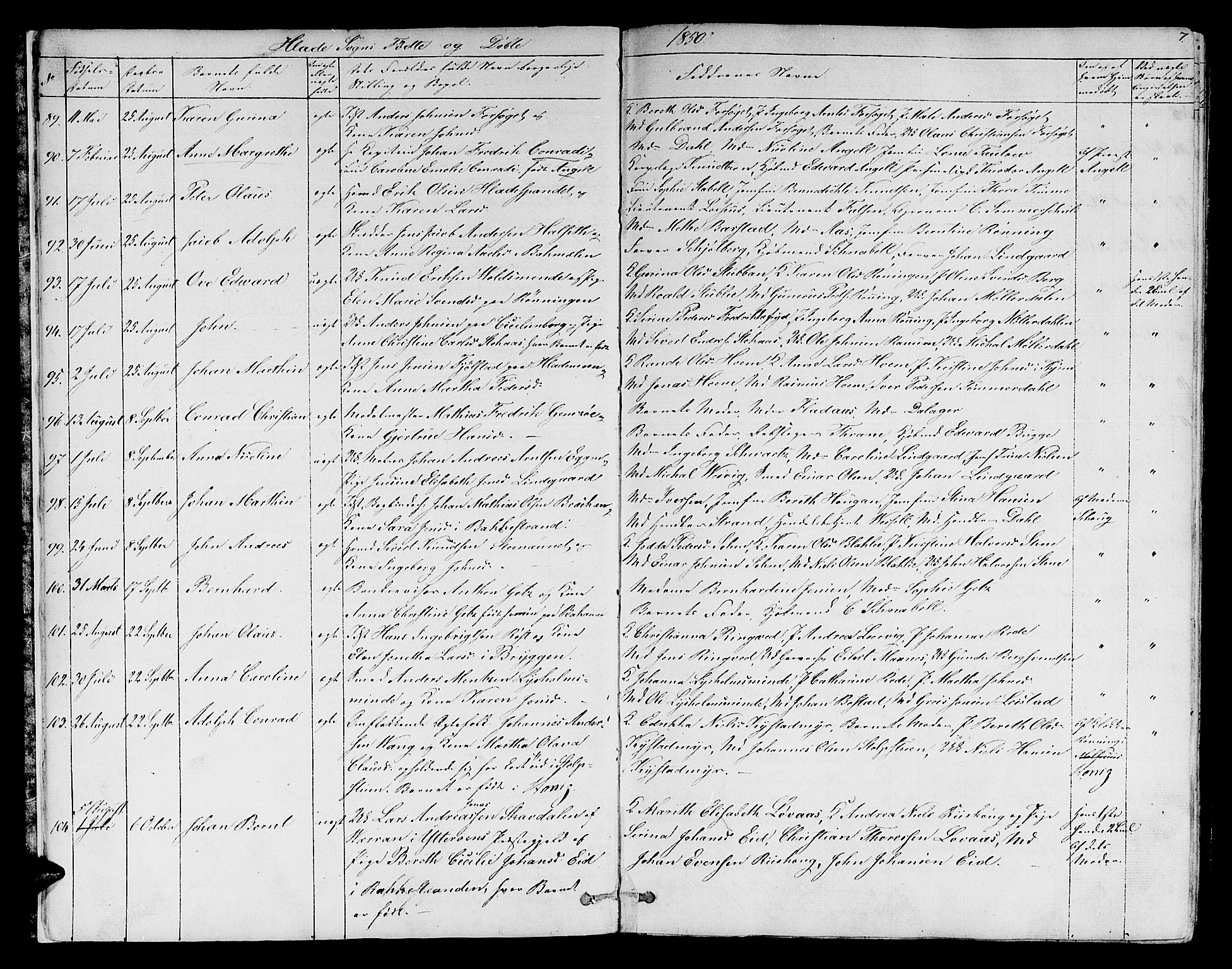 Ministerialprotokoller, klokkerbøker og fødselsregistre - Sør-Trøndelag, SAT/A-1456/606/L0310: Parish register (copy) no. 606C06, 1850-1859, p. 7