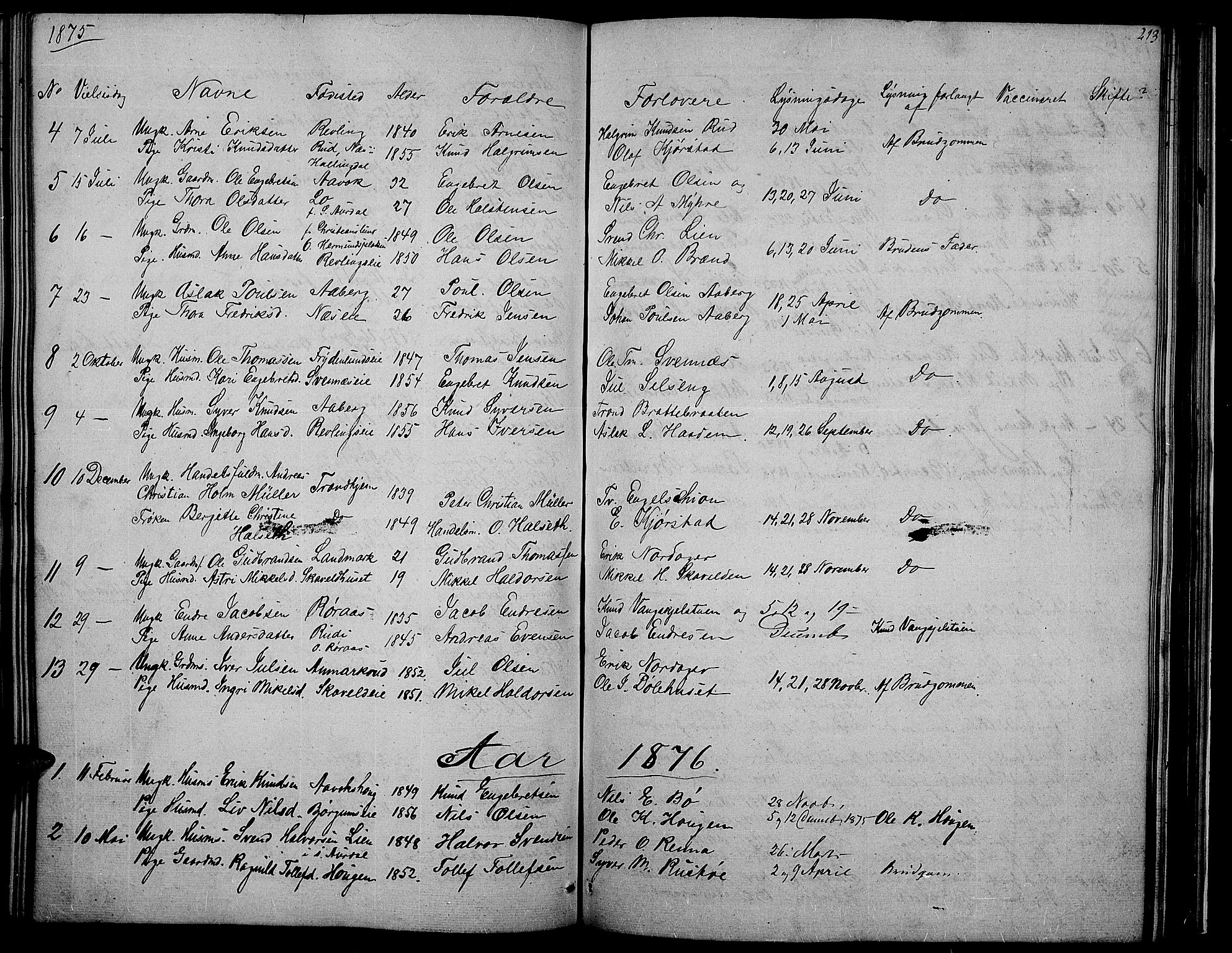 Nord-Aurdal prestekontor, SAH/PREST-132/H/Ha/Hab/L0002: Parish register (copy) no. 2, 1842-1877, p. 213