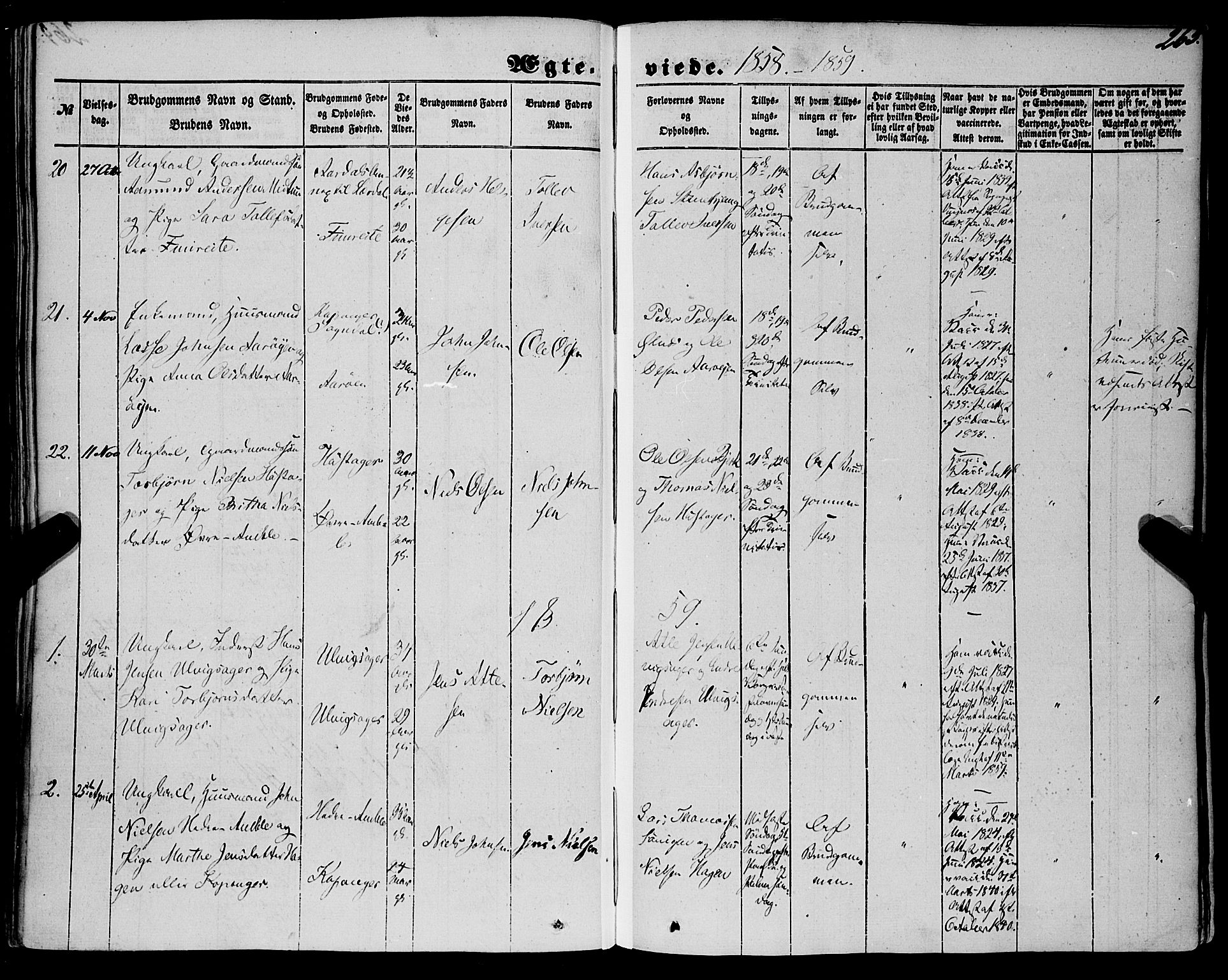 Sogndal sokneprestembete, SAB/A-81301/H/Haa/Haaa/L0012II: Parish register (official) no. A 12II, 1847-1877, p. 265