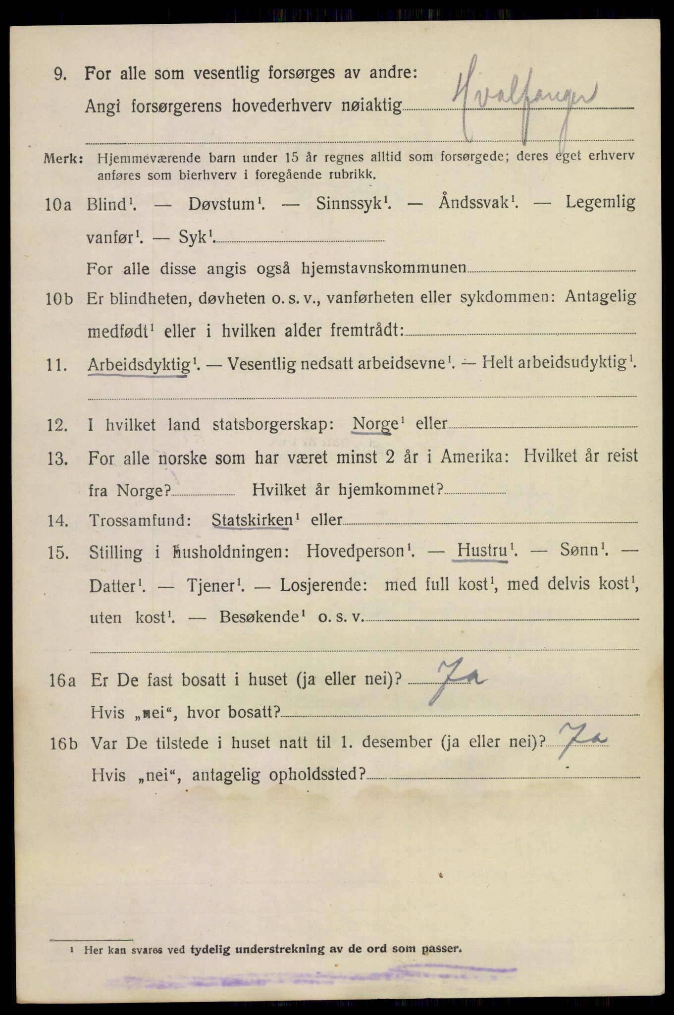 SAKO, 1920 census for Sandeherred, 1920, p. 7479