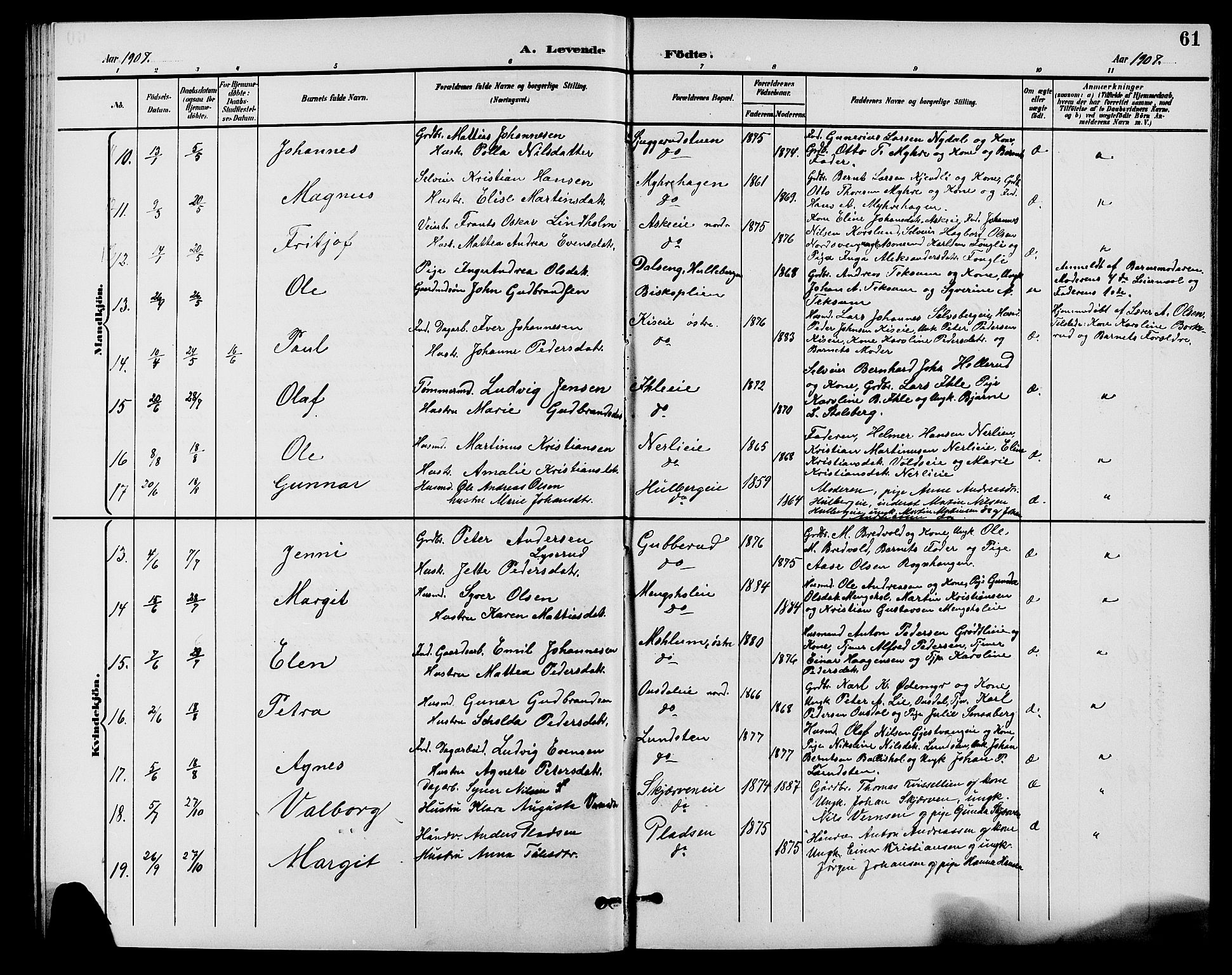 Nes prestekontor, Hedmark, AV/SAH-PREST-020/L/La/L0007: Parish register (copy) no. 7, 1892-1912, p. 61