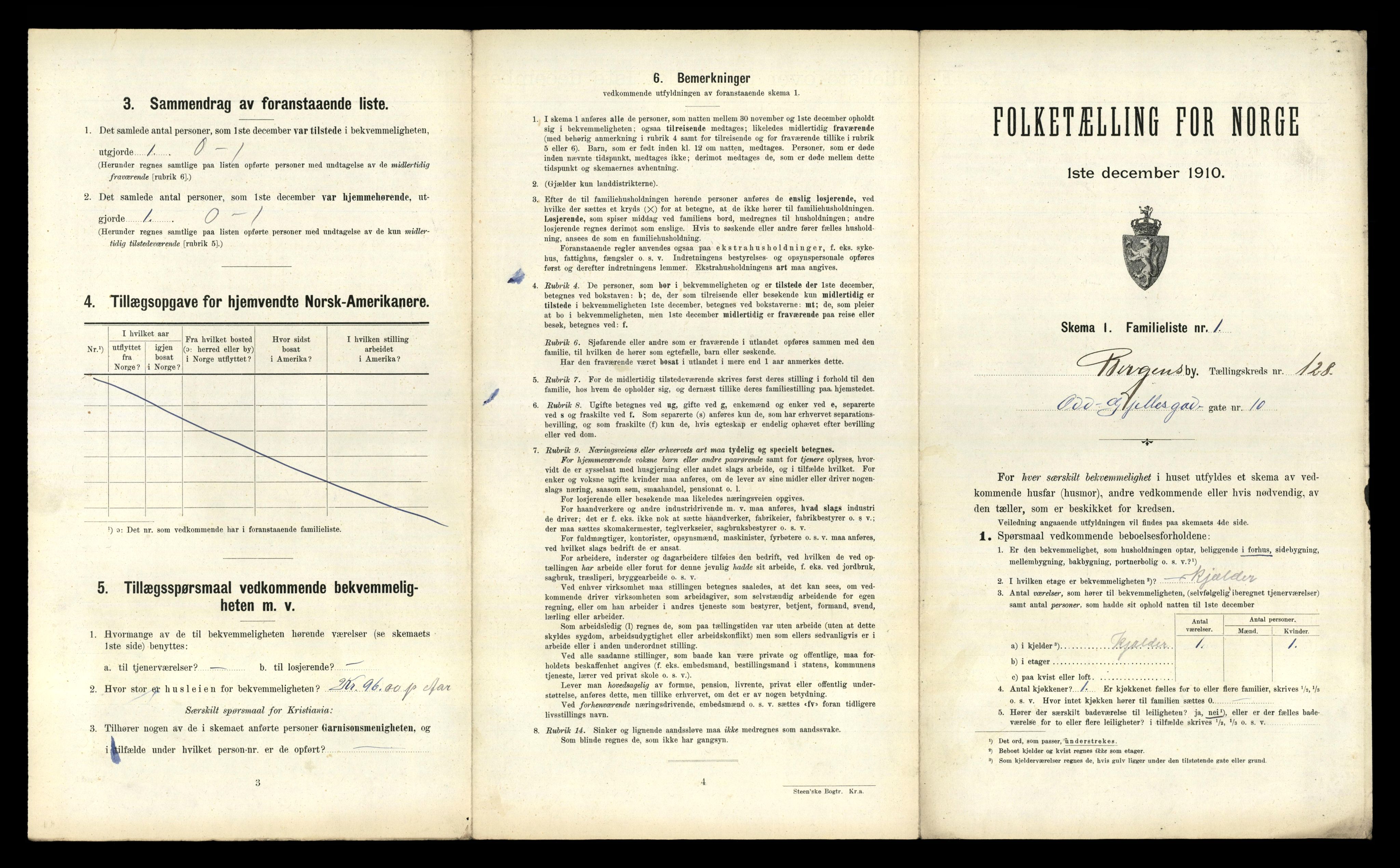 RA, 1910 census for Bergen, 1910, p. 44329