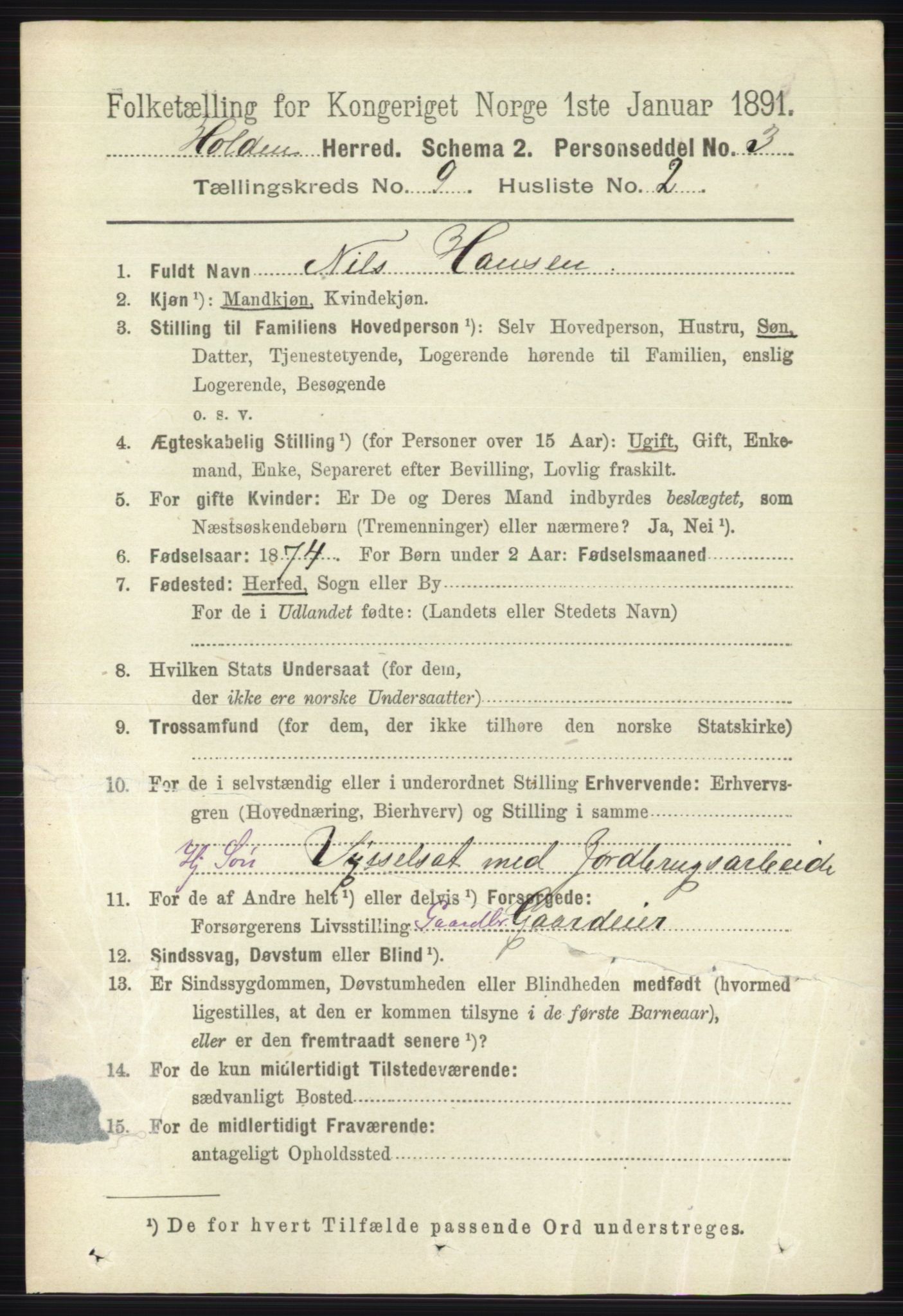 RA, 1891 census for 0819 Holla, 1891, p. 4093