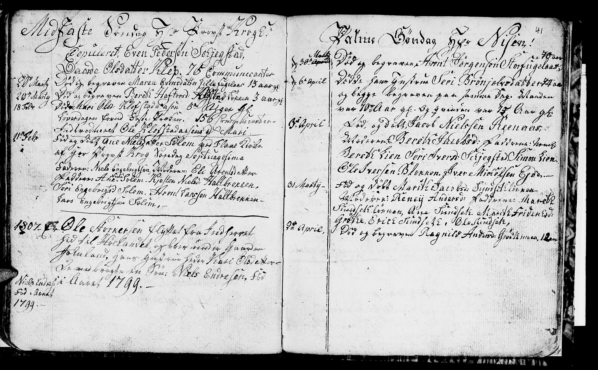 Ministerialprotokoller, klokkerbøker og fødselsregistre - Sør-Trøndelag, SAT/A-1456/694/L1129: Parish register (copy) no. 694C01, 1793-1815, p. 41