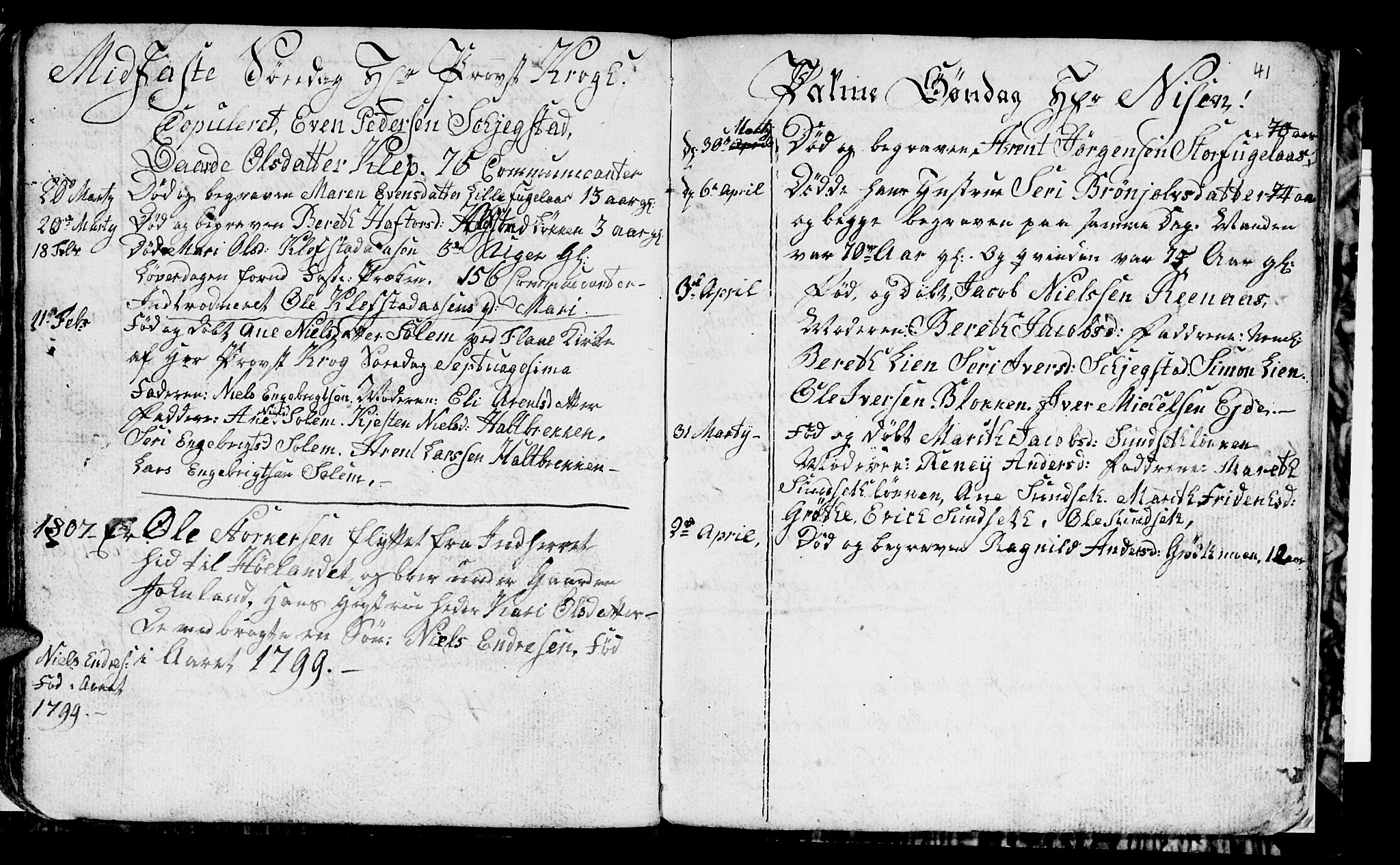 Ministerialprotokoller, klokkerbøker og fødselsregistre - Sør-Trøndelag, AV/SAT-A-1456/694/L1129: Parish register (copy) no. 694C01, 1793-1815, p. 41