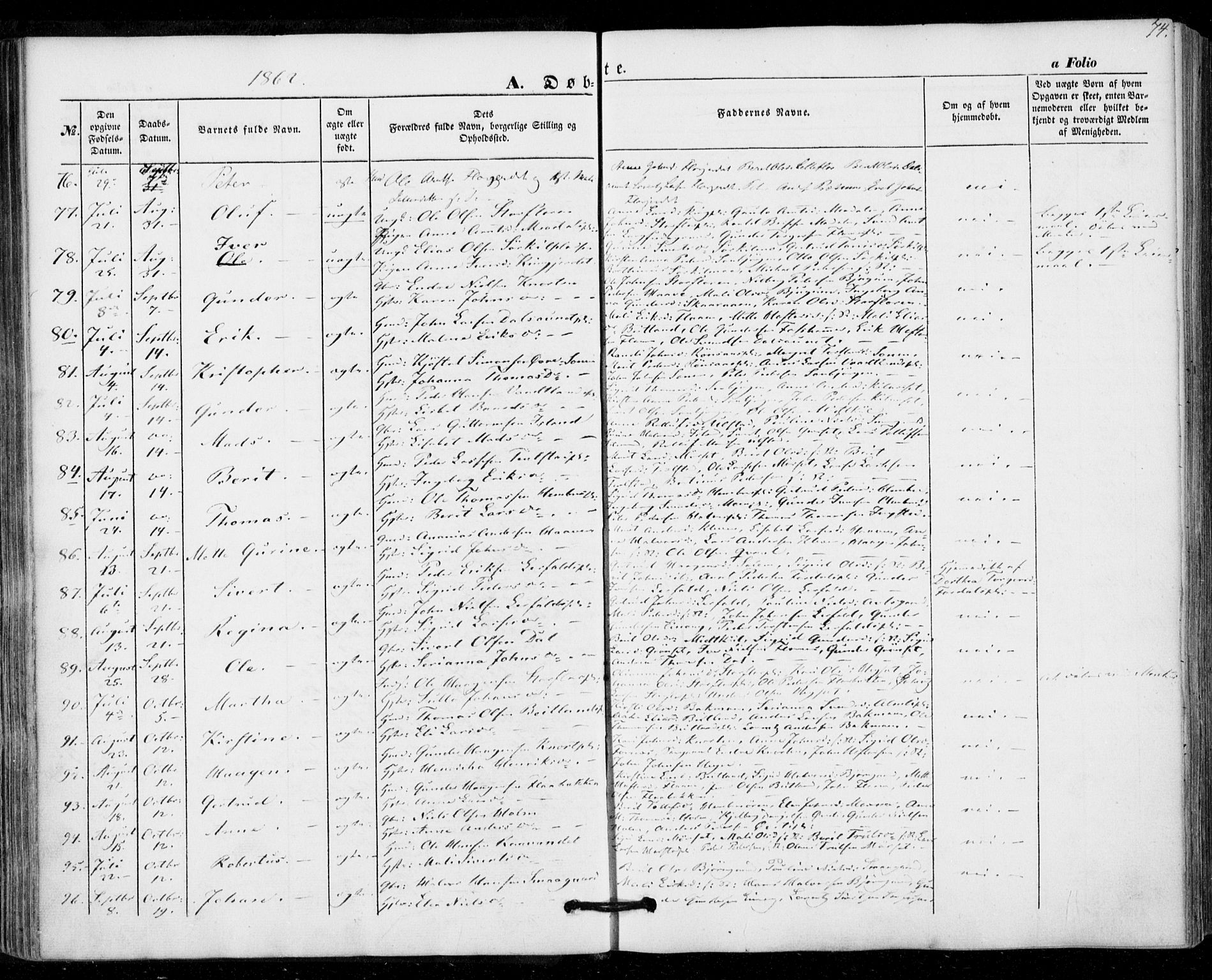 Ministerialprotokoller, klokkerbøker og fødselsregistre - Nord-Trøndelag, AV/SAT-A-1458/703/L0028: Parish register (official) no. 703A01, 1850-1862, p. 74