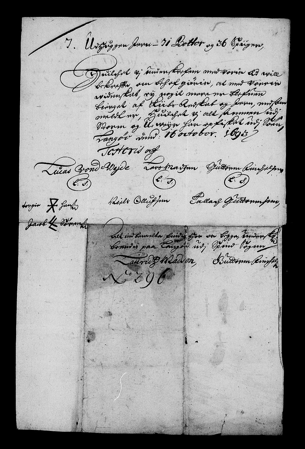 Stattholderembetet 1572-1771, RA/EA-2870/Af/L0004: Avskrifter av vedlegg til originale supplikker, nummerert i samsvar med supplikkbøkene, 1691-1694, p. 322