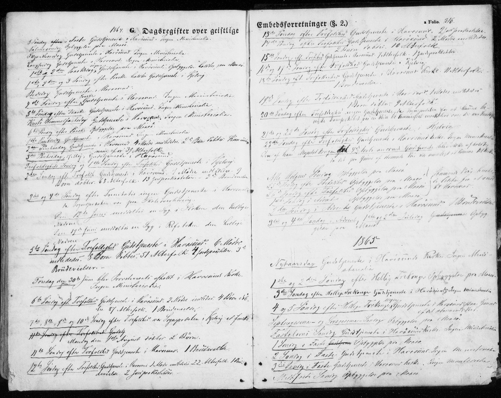 Måsøy sokneprestkontor, SATØ/S-1348/H/Ha/L0002kirke: Parish register (official) no. 2, 1852-1865, p. 316