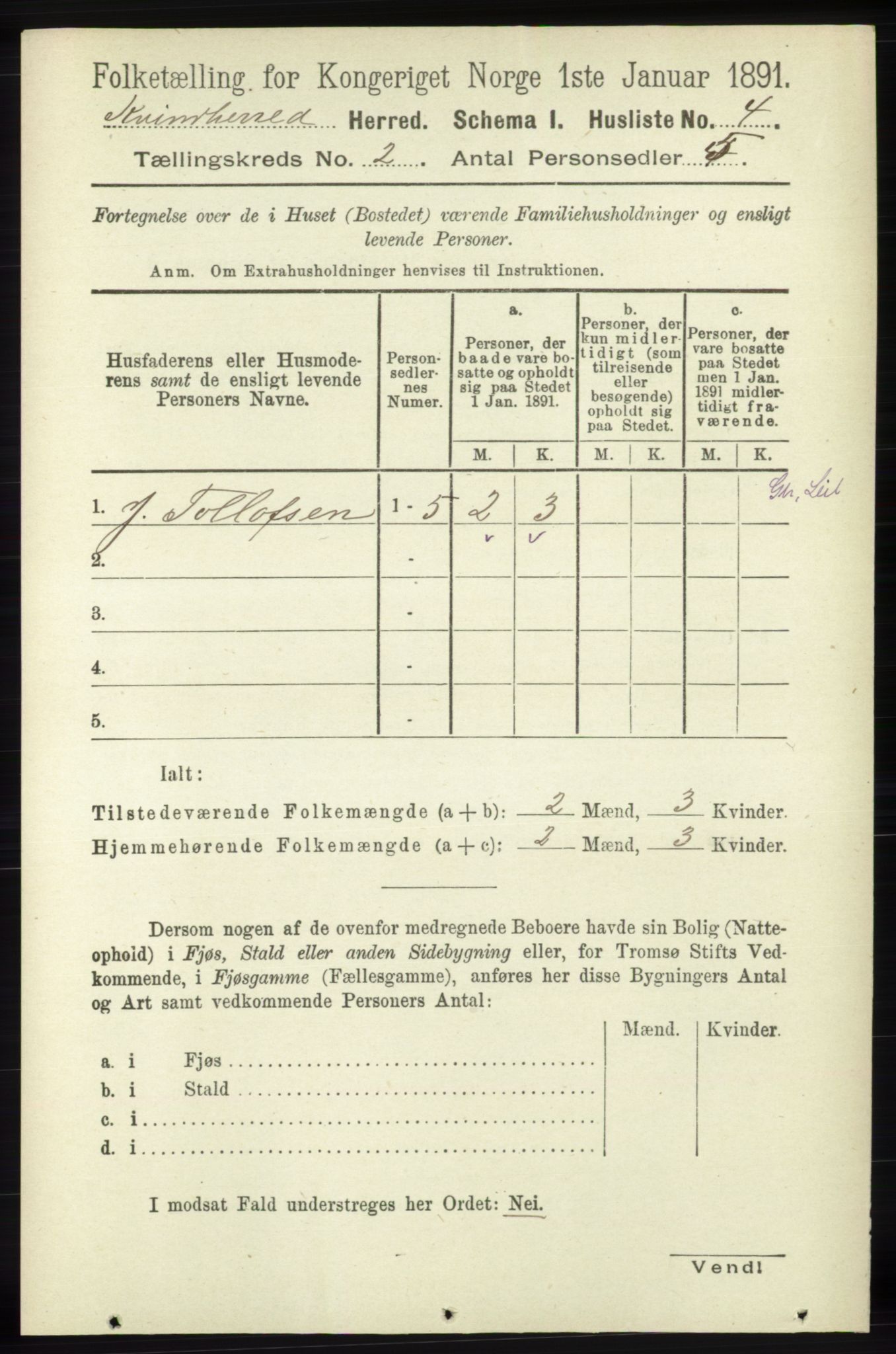 RA, 1891 census for 1224 Kvinnherad, 1891, p. 596