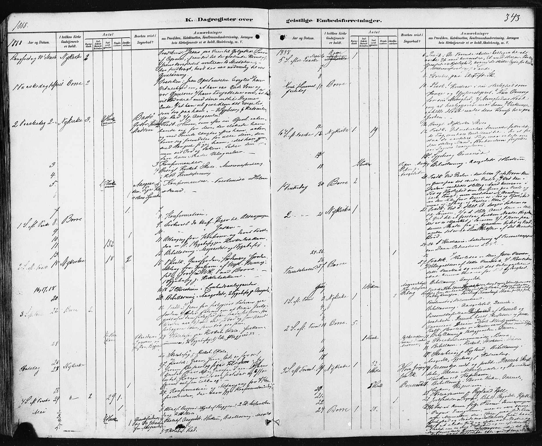 Borre kirkebøker, AV/SAKO-A-338/F/Fa/L0009: Parish register (official) no. I 9, 1878-1896, p. 343