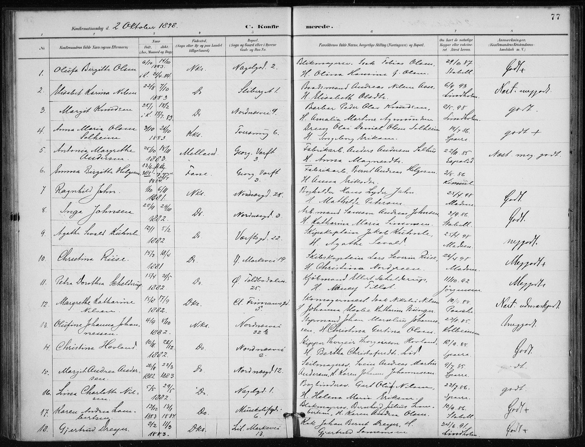 Nykirken Sokneprestembete, AV/SAB-A-77101/H/Haa/L0028: Parish register (official) no. C 7, 1887-1913, p. 77