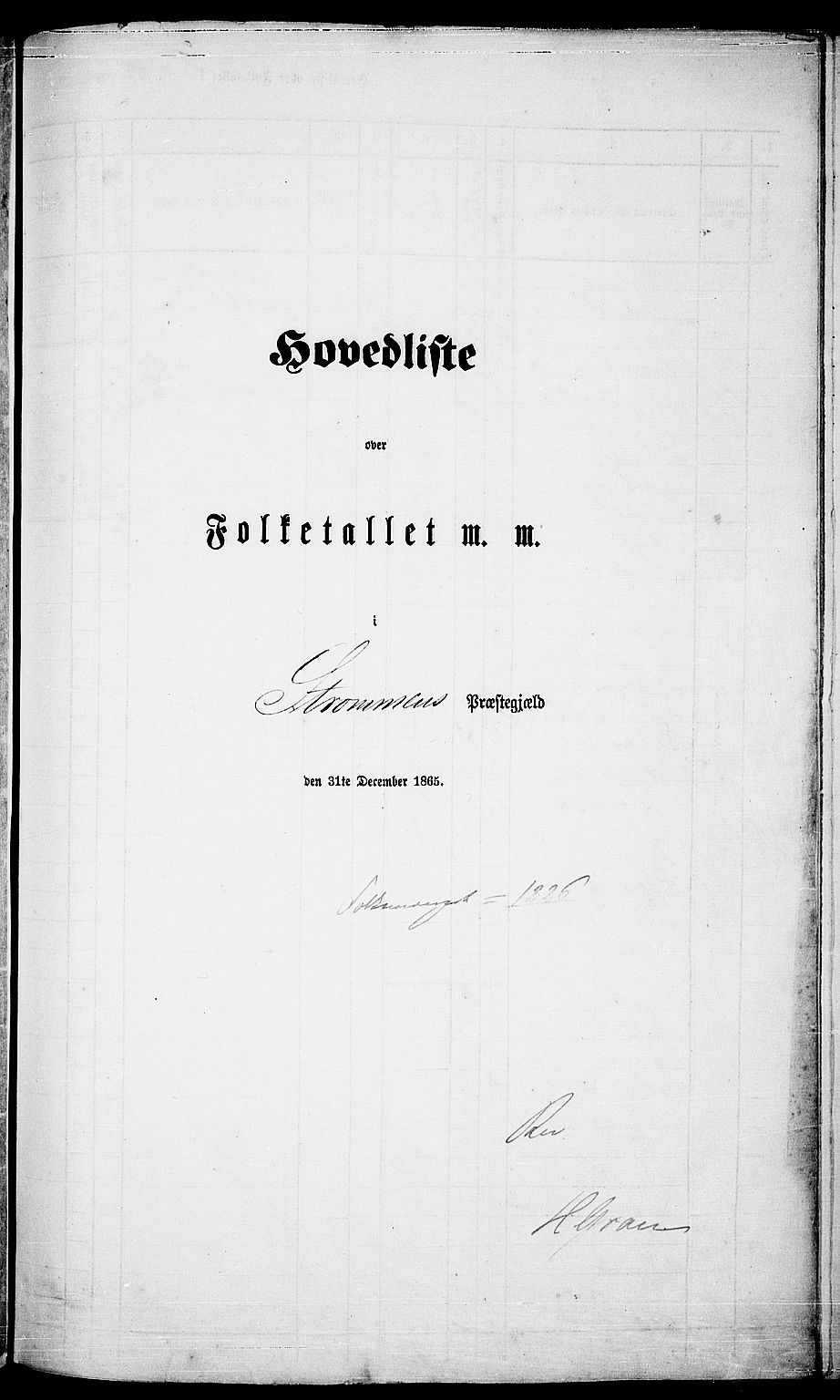 RA, 1865 census for Strømm, 1865, p. 1