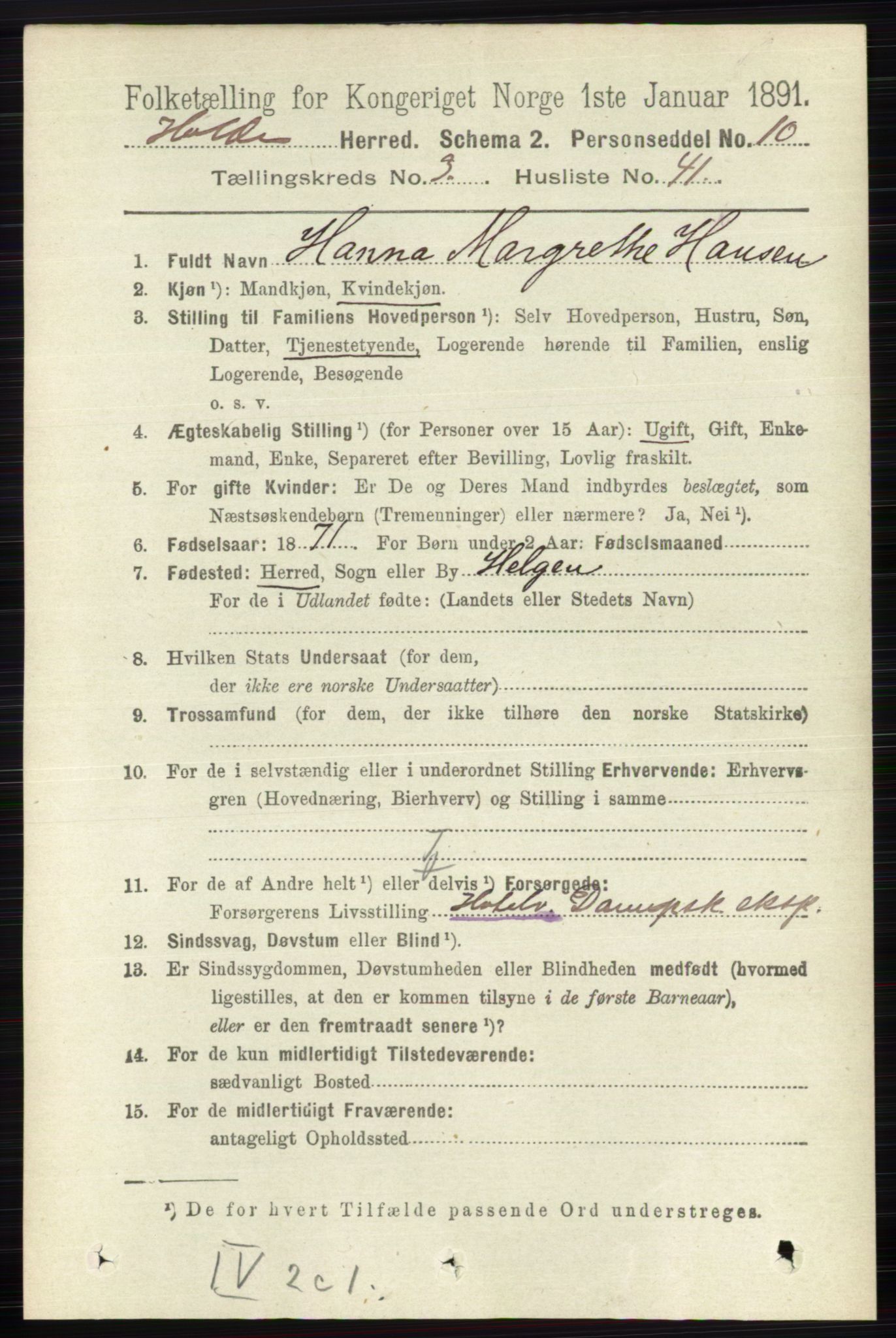 RA, 1891 census for 0819 Holla, 1891, p. 1782