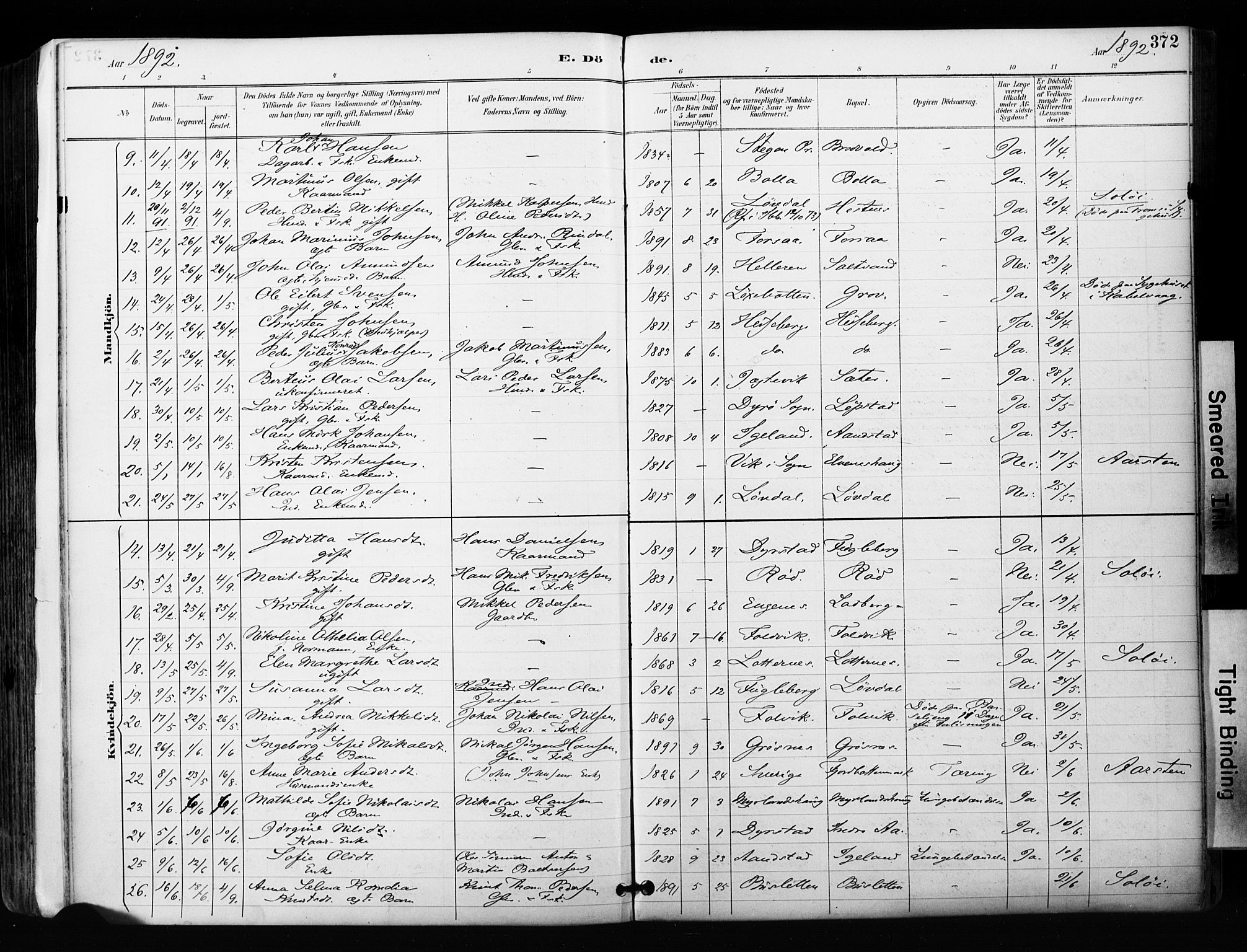 Ibestad sokneprestembete, SATØ/S-0077/H/Ha/Haa/L0012kirke: Parish register (official) no. 12, 1890-1900, p. 372