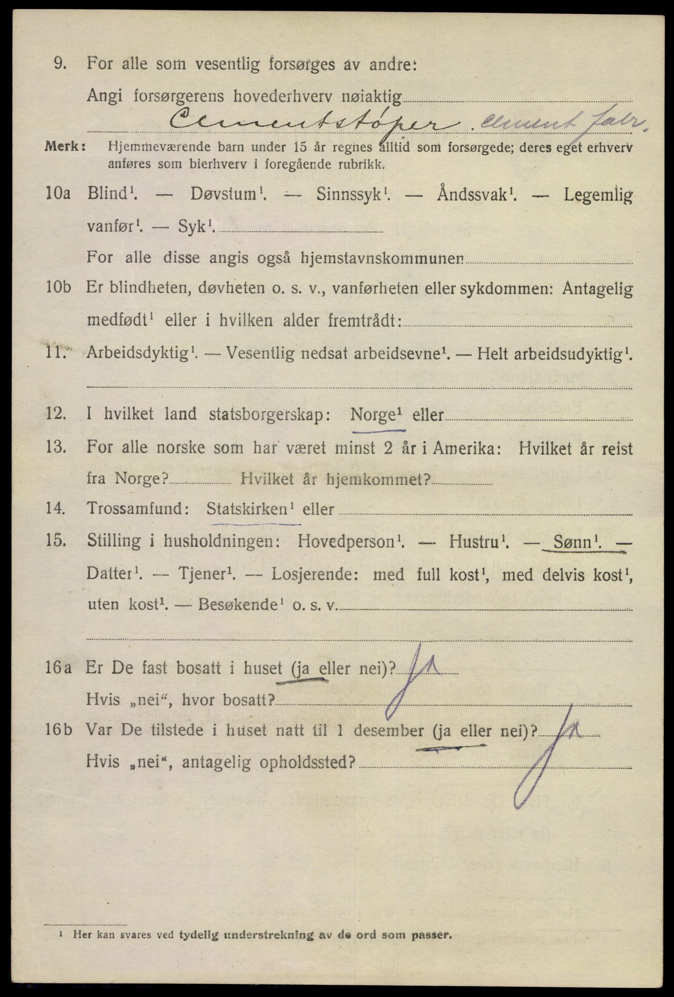 SAKO, 1920 census for Svelvik, 1920, p. 2486