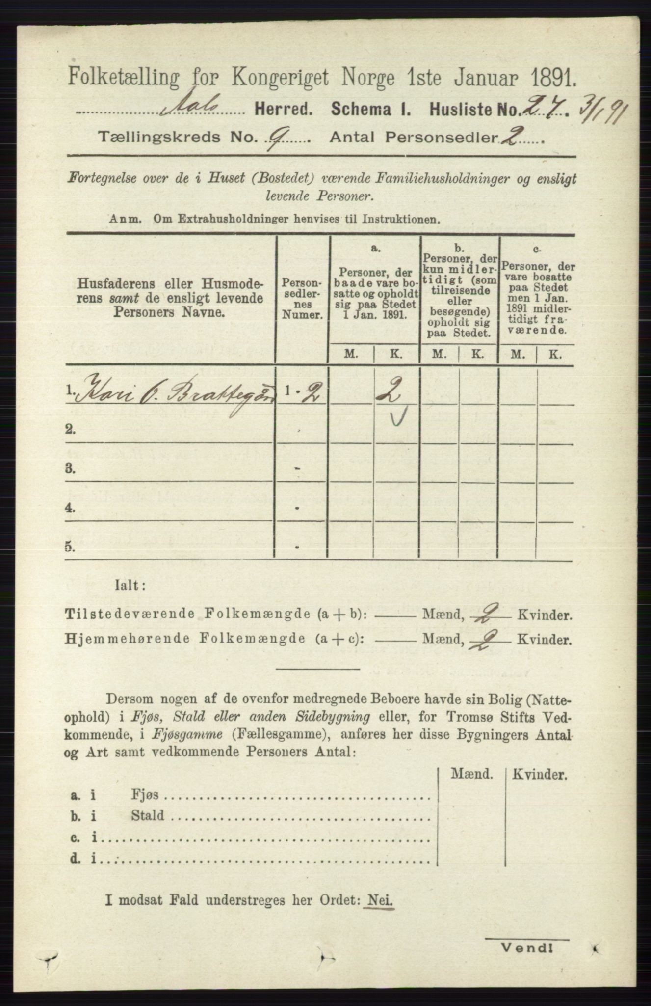 RA, 1891 census for 0619 Ål, 1891, p. 2473