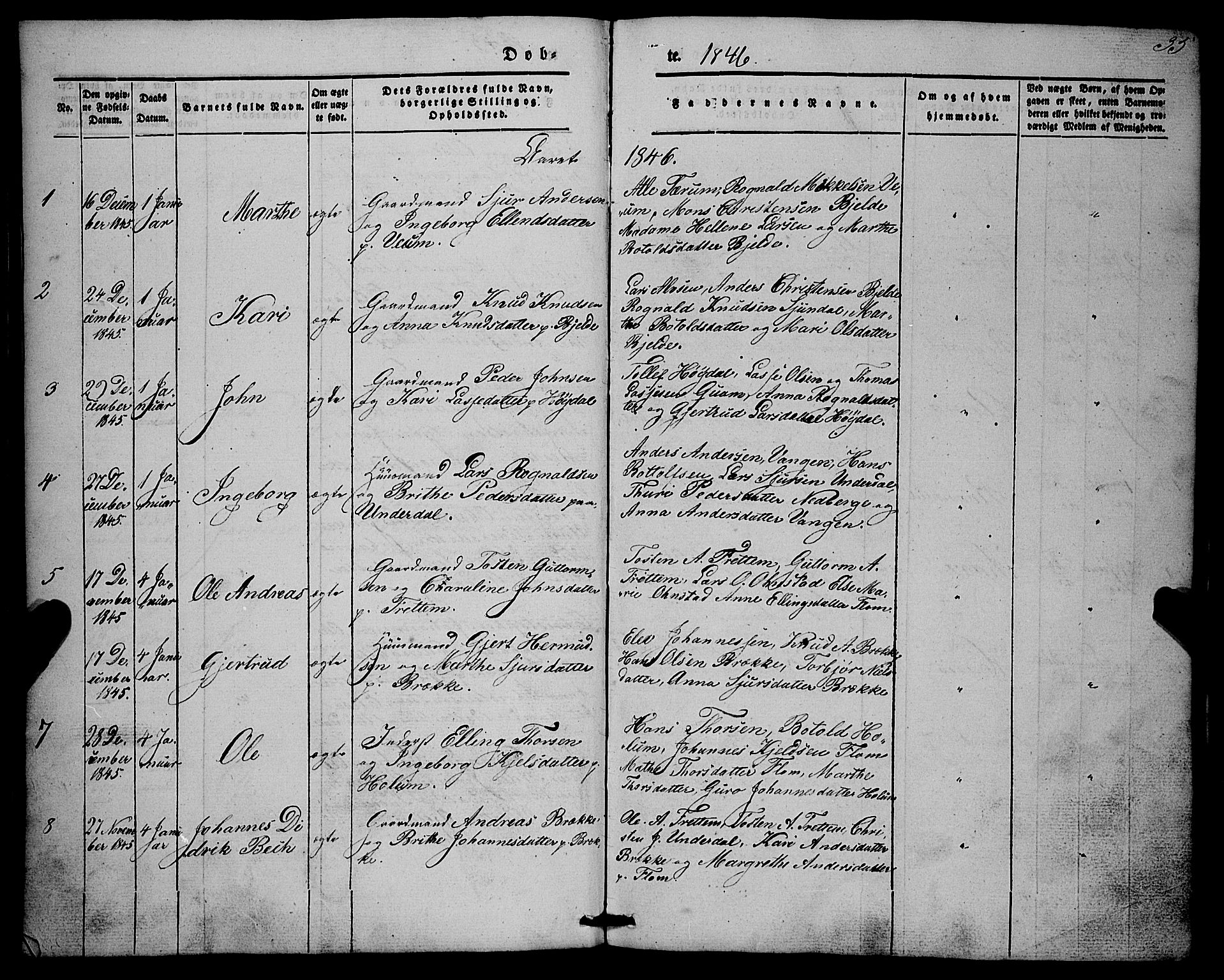Aurland sokneprestembete, SAB/A-99937/H/Ha/Haa/L0007: Parish register (official) no. A 7, 1842-1853, p. 35