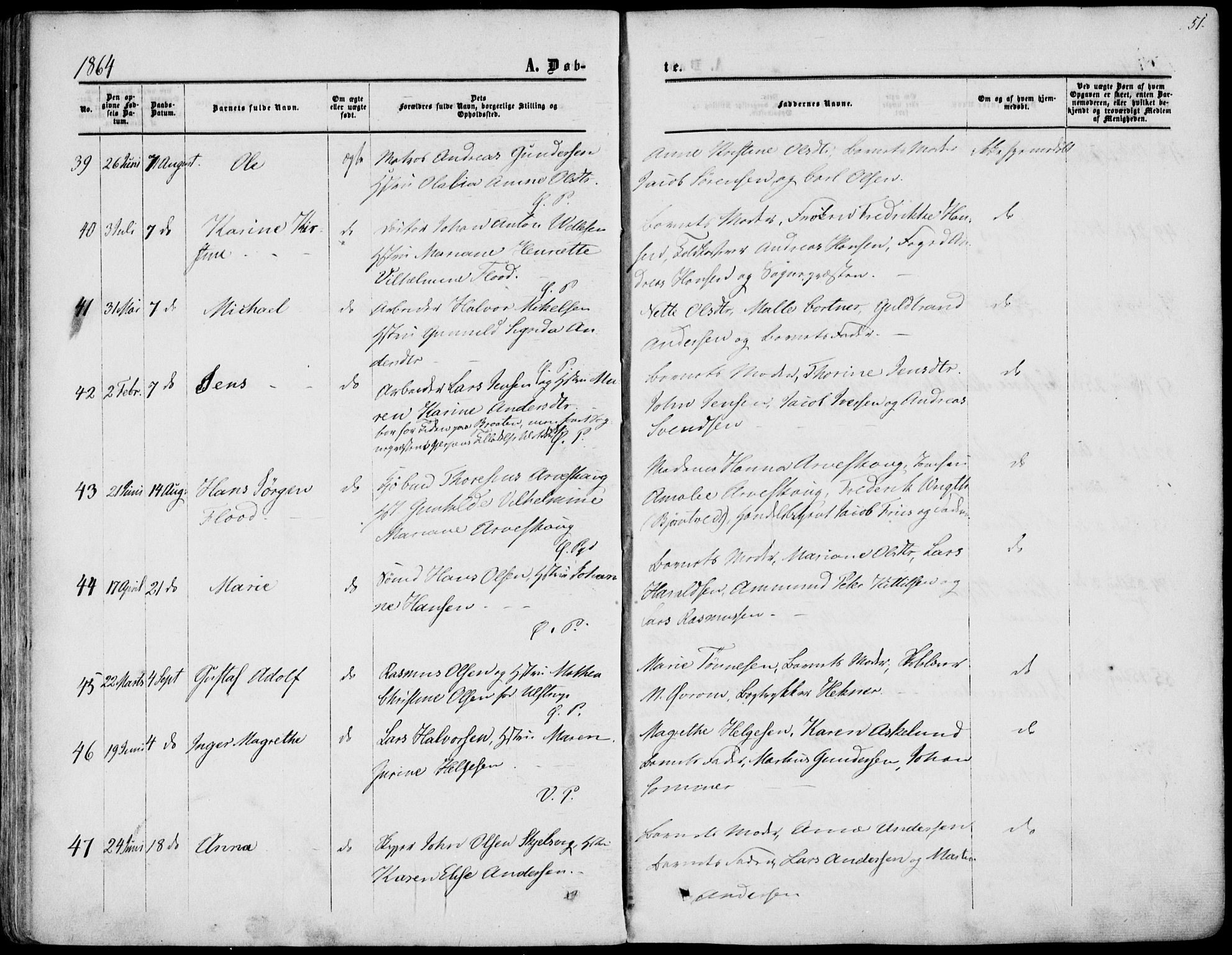 Porsgrunn kirkebøker , SAKO/A-104/F/Fa/L0007: Parish register (official) no. 7, 1858-1877, p. 51