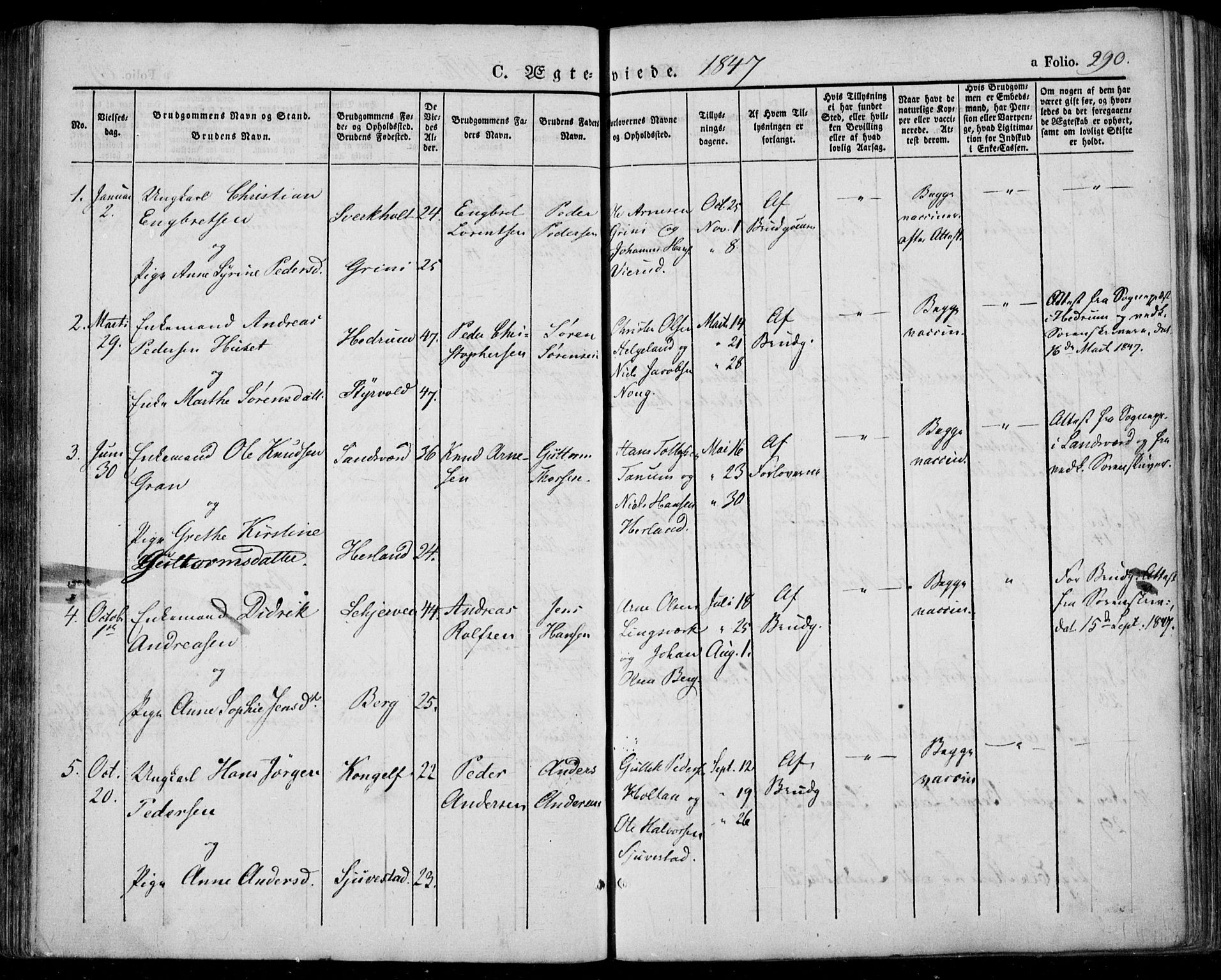 Lardal kirkebøker, SAKO/A-350/F/Fa/L0006: Parish register (official) no. I 6, 1835-1860, p. 290