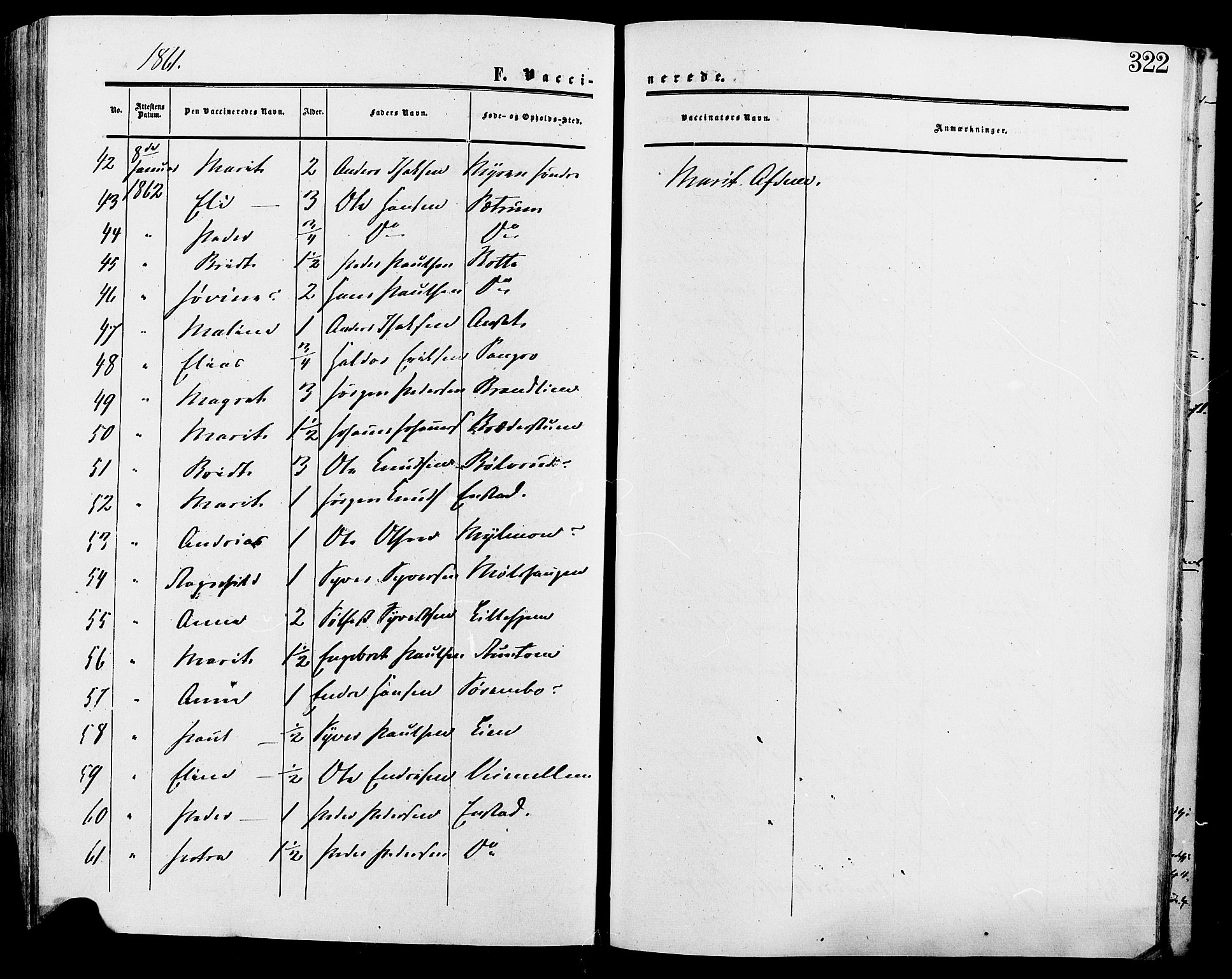 Lesja prestekontor, AV/SAH-PREST-068/H/Ha/Haa/L0009: Parish register (official) no. 9, 1854-1889, p. 322