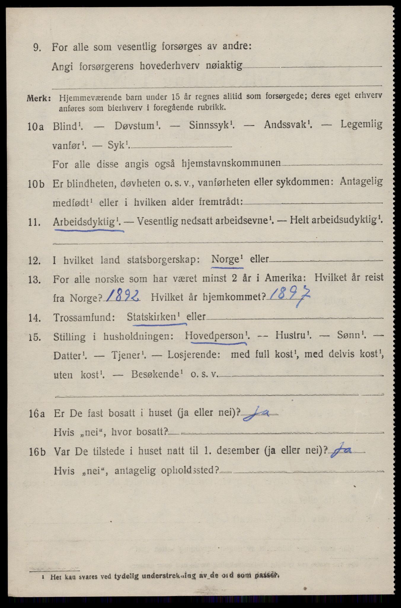 SAST, 1920 census for Suldal, 1920, p. 1329