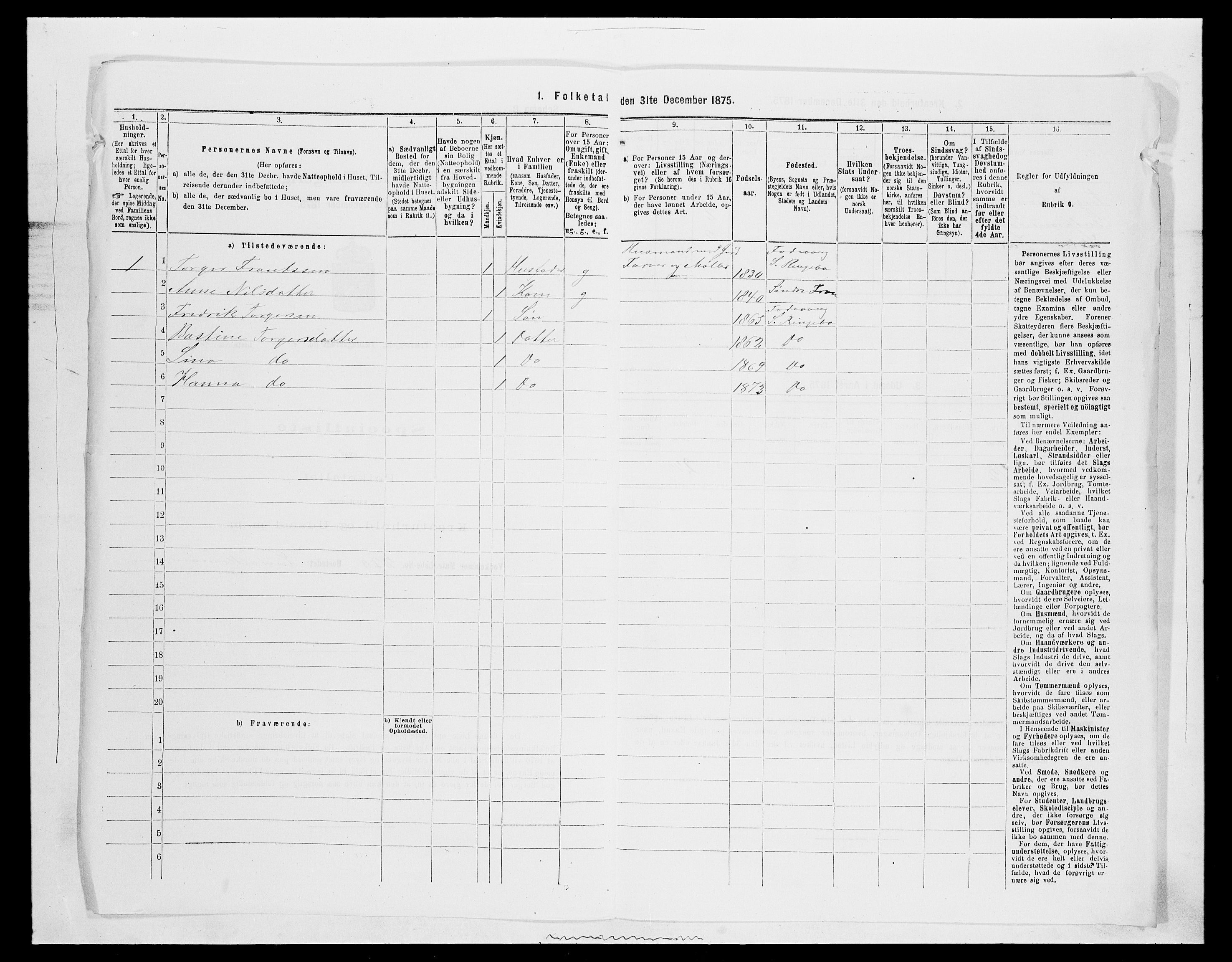 SAH, 1875 census for 0520P Ringebu, 1875, p. 1266