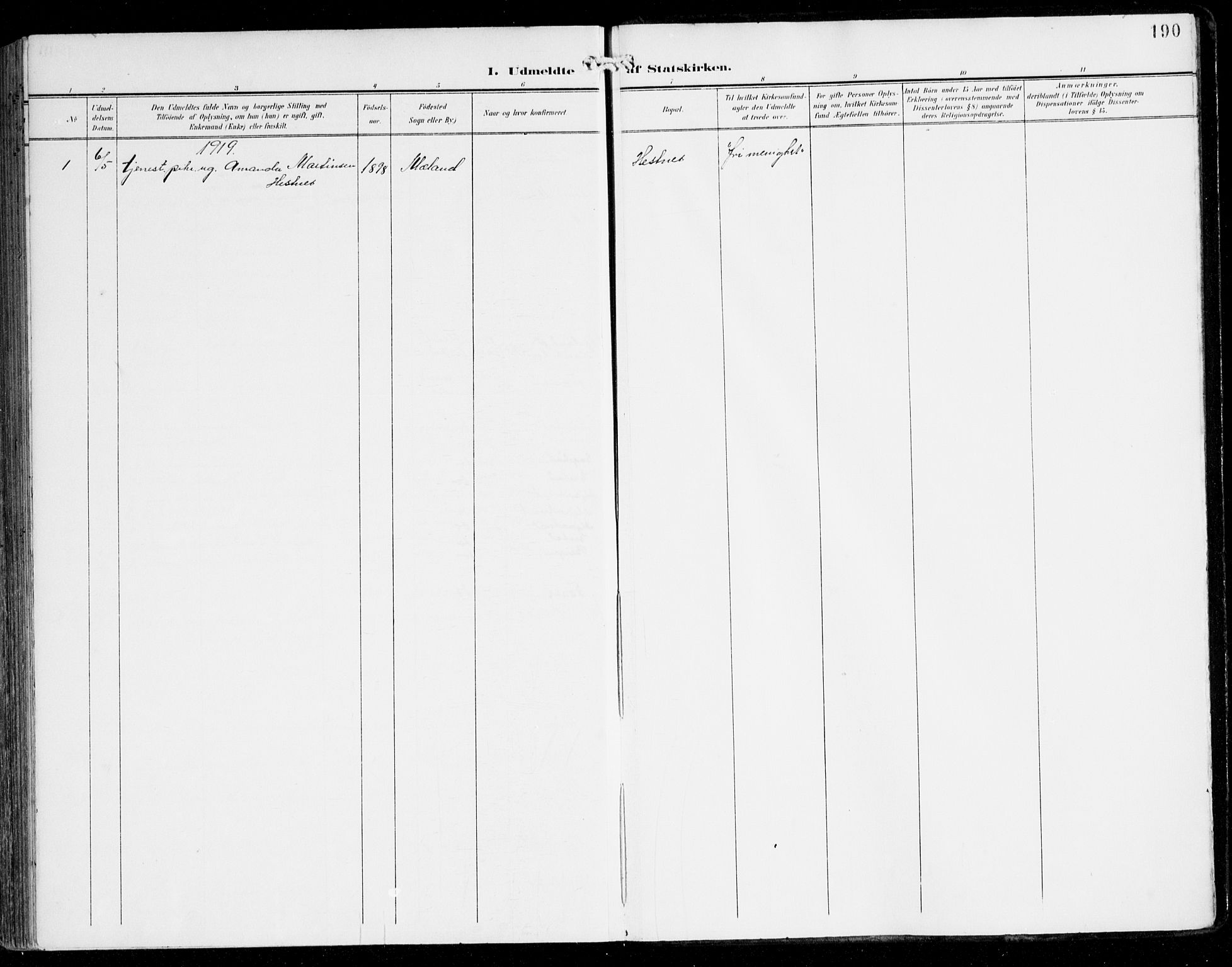 Alversund Sokneprestembete, SAB/A-73901/H/Ha/Haa/Haac/L0002: Parish register (official) no. C 2, 1901-1921, p. 190