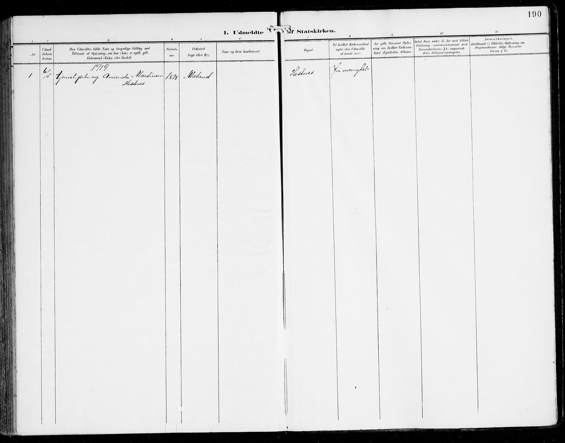 Alversund Sokneprestembete, AV/SAB-A-73901/H/Ha/Haa/Haac/L0002: Parish register (official) no. C 2, 1901-1921, p. 190